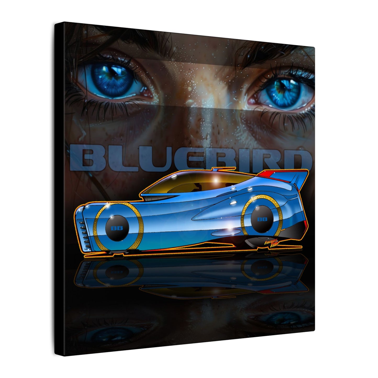 BLUEBIRD FIREBALL CONCEPT Canvas Art Print - 2 Sizes
