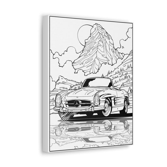 MERCEDES 300SL CONVERTIBLE Classic Car Canvas Gallery Car Art 11x14