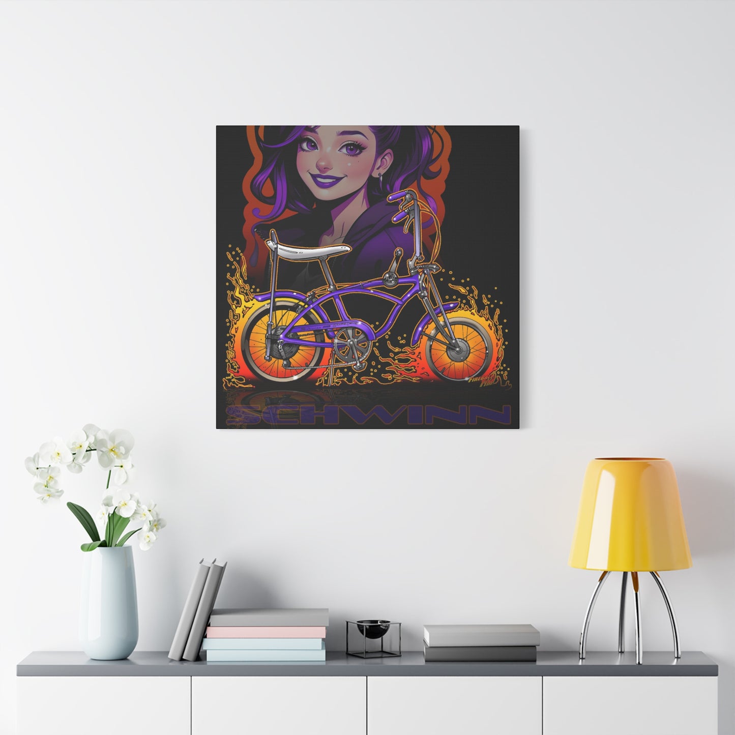 SCHWINN BIKE Grape Crush Fireball Art Canvas Print