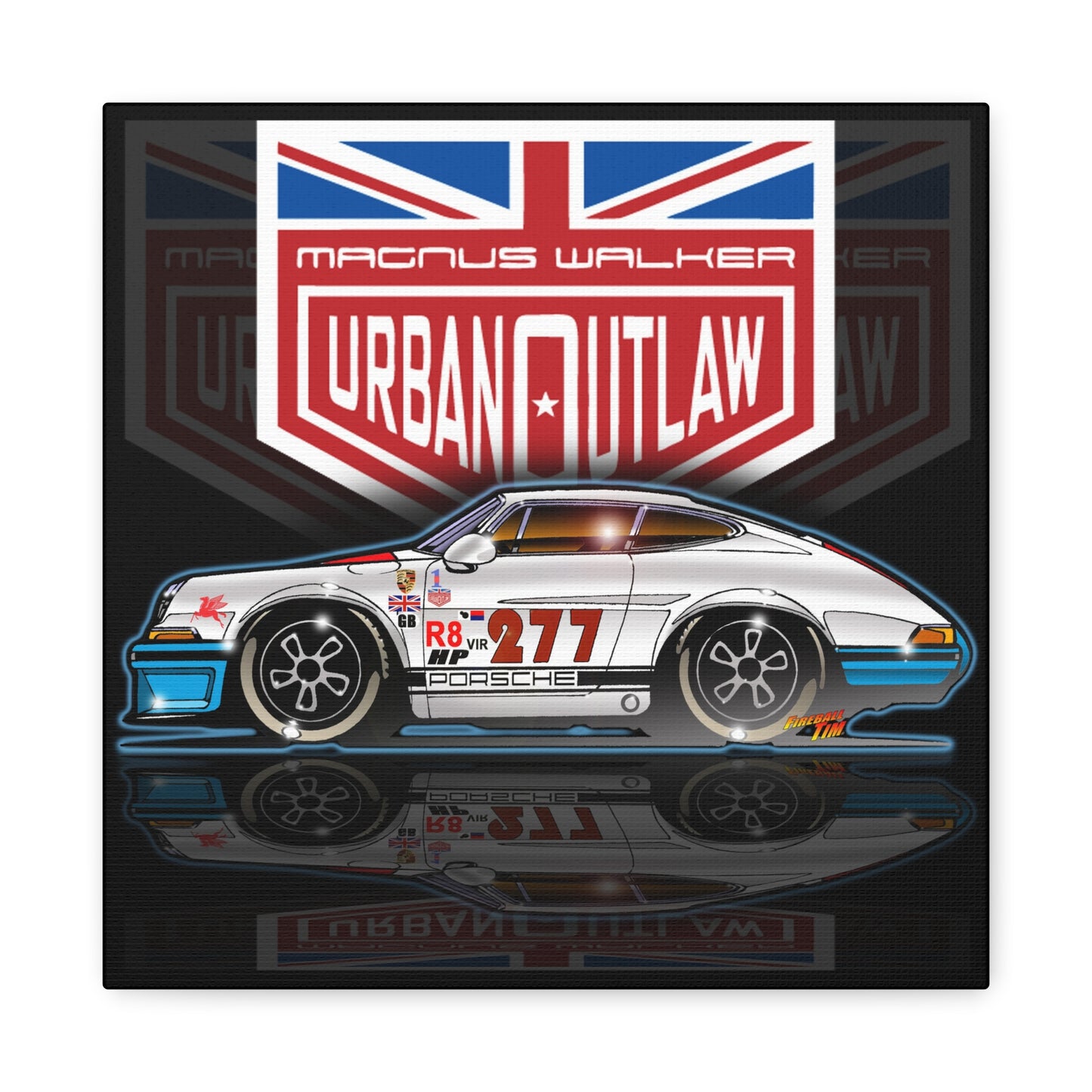 MAGNUS WALKER Urban Outlaw 277 Fireball Art Canvas Print - 12x12