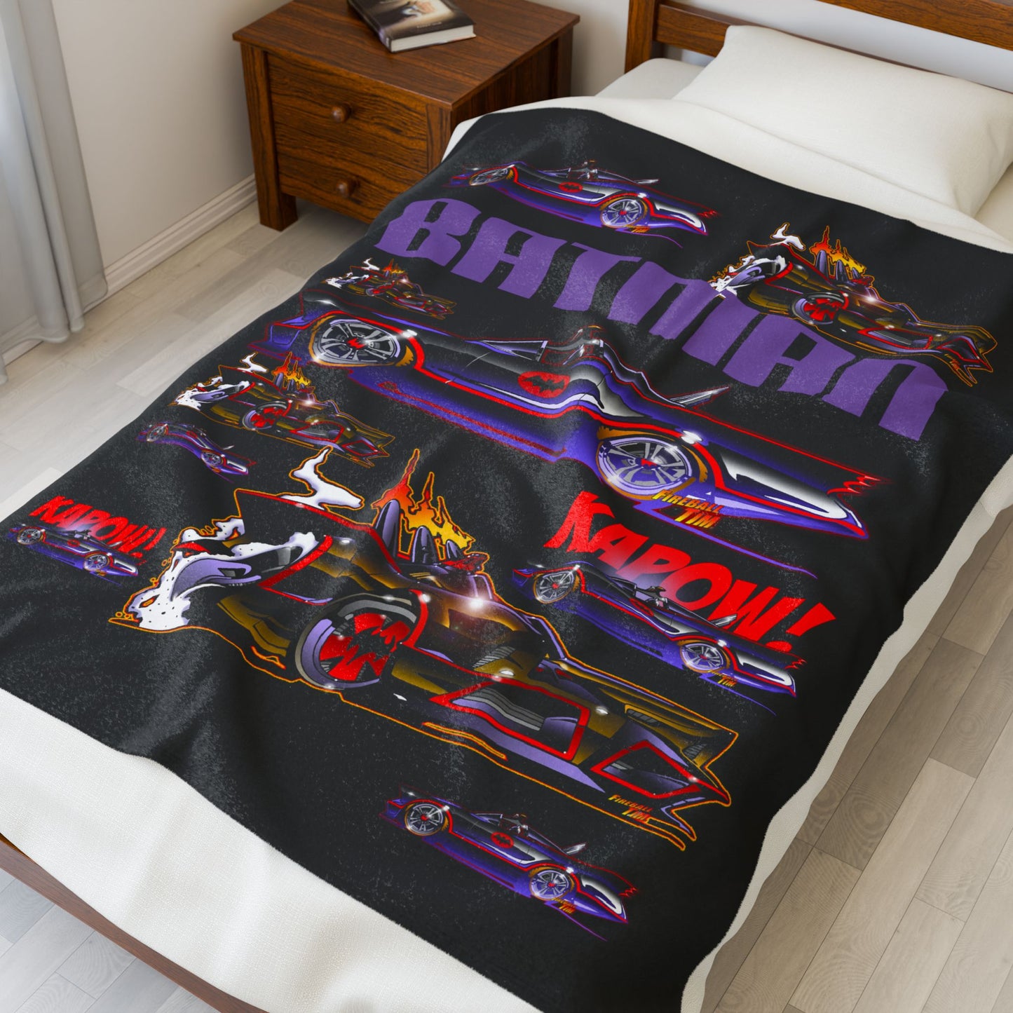 BATMOBILE 1966 Batman Cozy Fleece Blanket - 3 Sizes