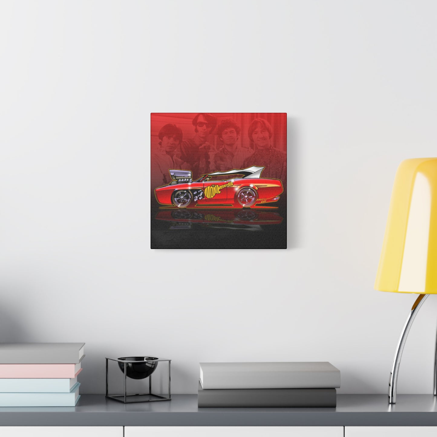 THE MONKEES Monkeemobile Fireball Canvas Art Wall Print