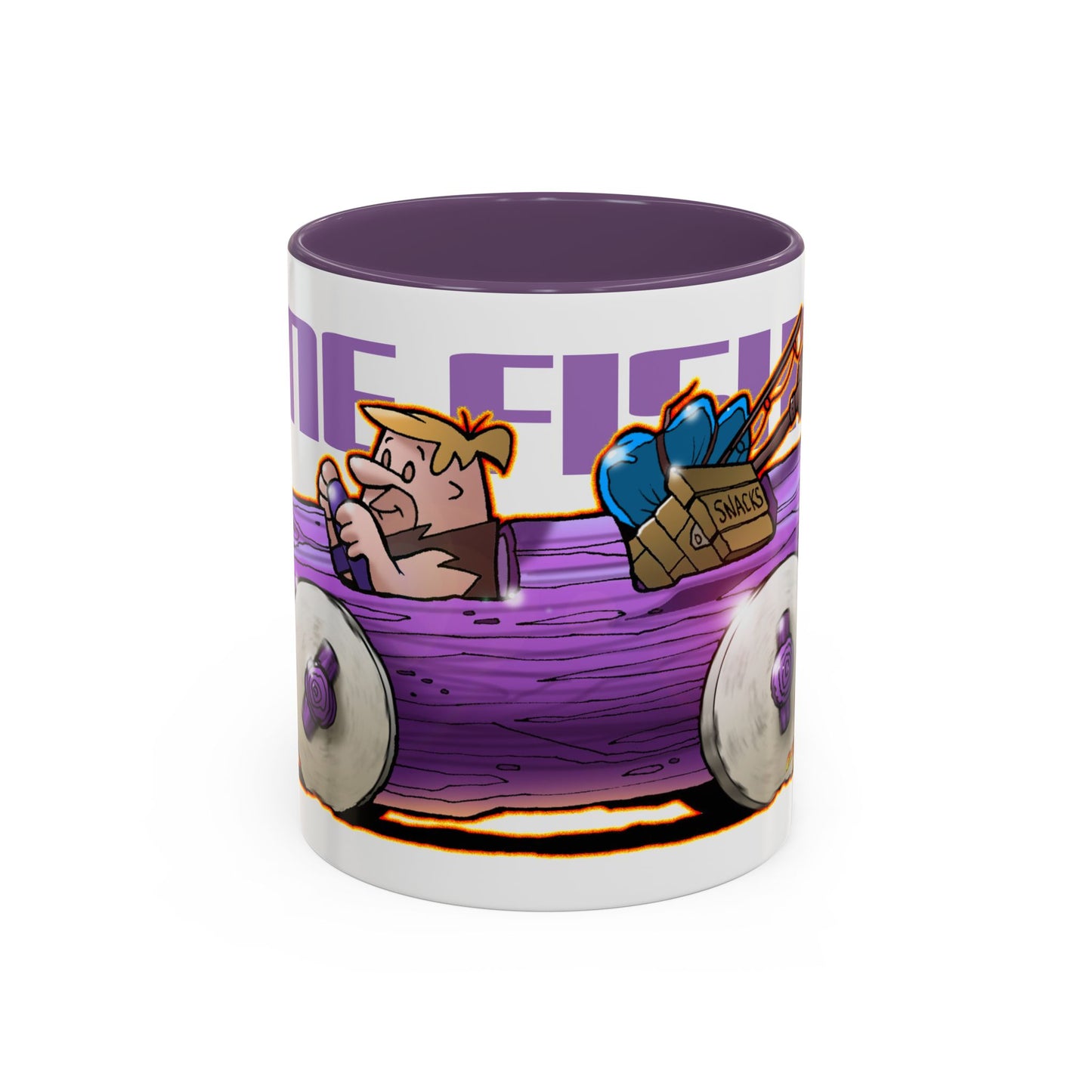 FLINTSTONES BARNEY RUBBLE Gone Fishing Fireball Collectible Coffee Mug - 2 Sizes