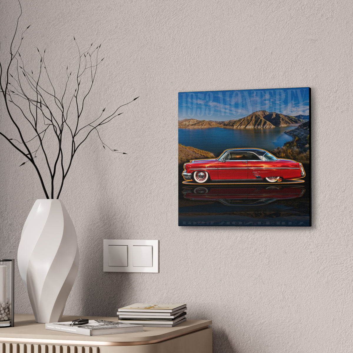 MERCURY MONTEREY 1953 Collectible Fireball Art Canvas Stretched Print