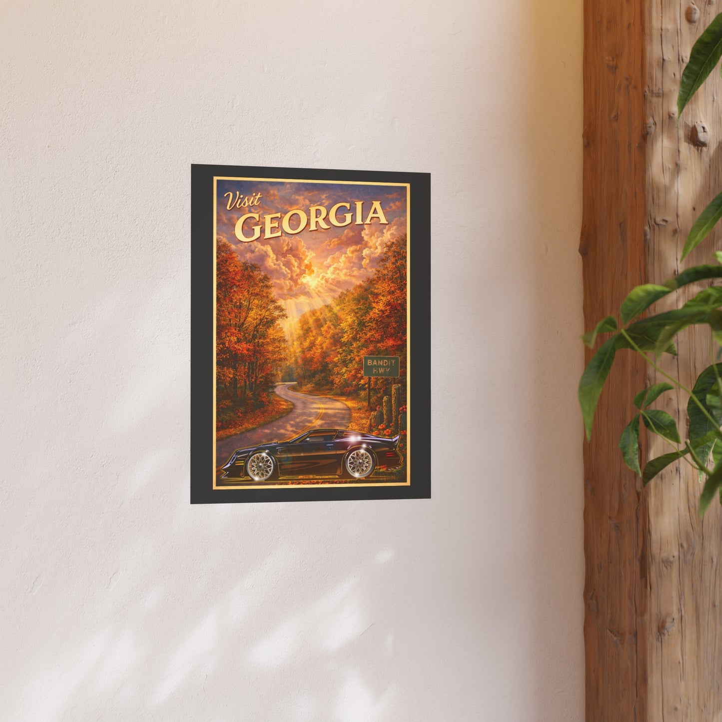 VISIT GEORGIA Smokey and the Bandit Vintage Fireball Art Travel Poster Satin/Matte