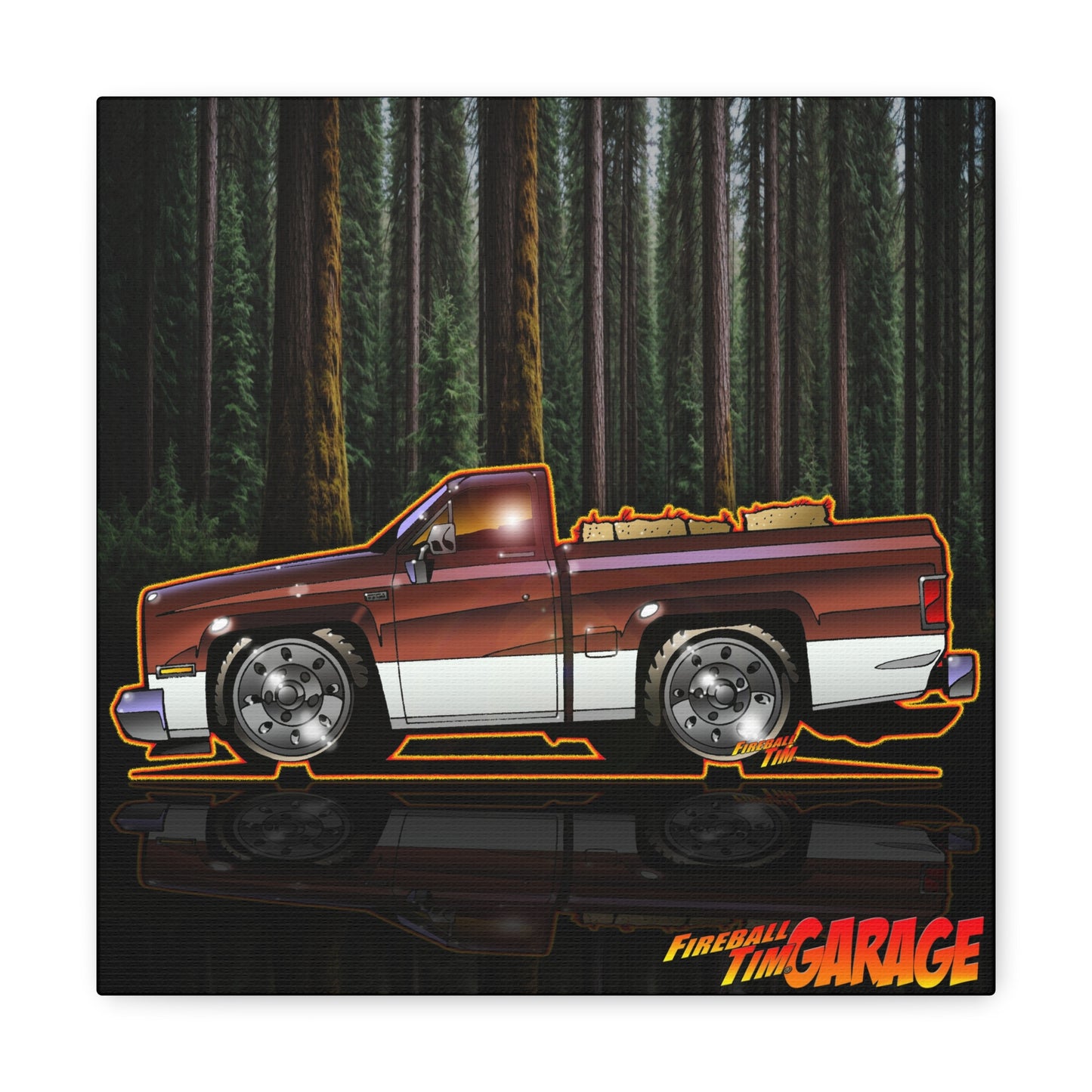 GMC SIERRA CLASSIC PICKUP 1982 Concept Art Canvas Print 12x12