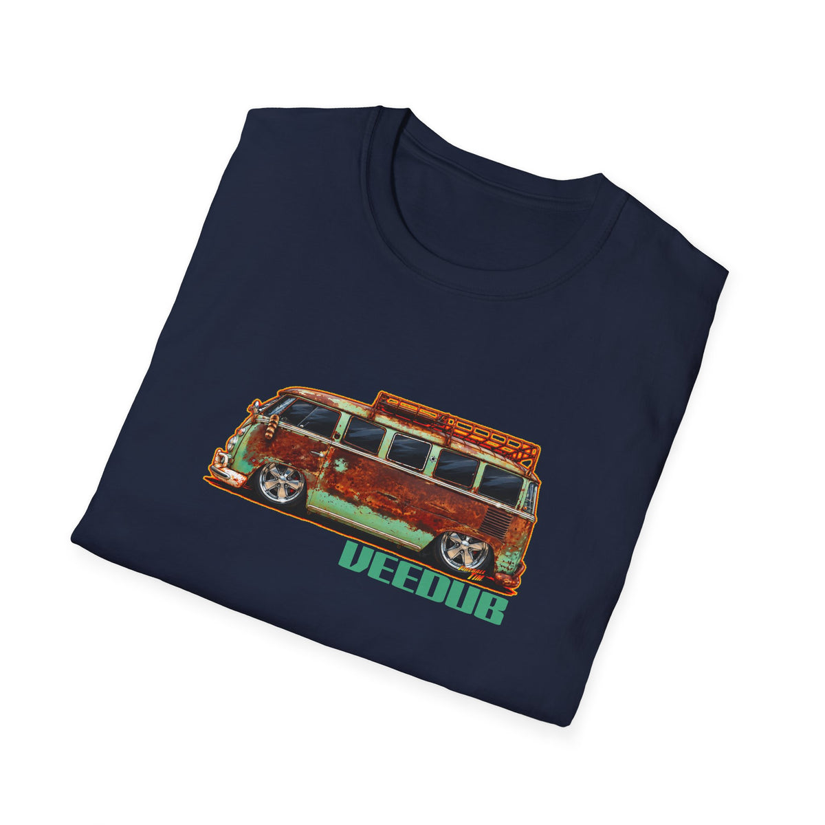 KUSTOM VW VOLKSWAGEN BUS Collectible Fireball Art TeeShirt