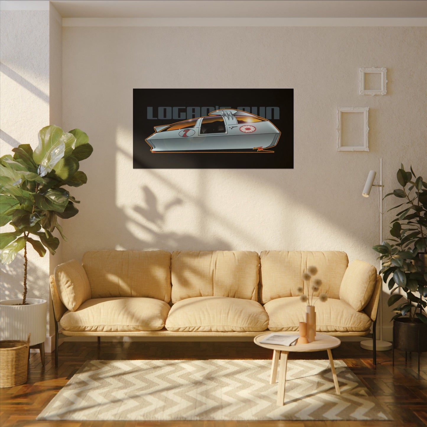 LOGAN'S RUN Sci Fi TV Car Collectible Fireball Art Canvas Print