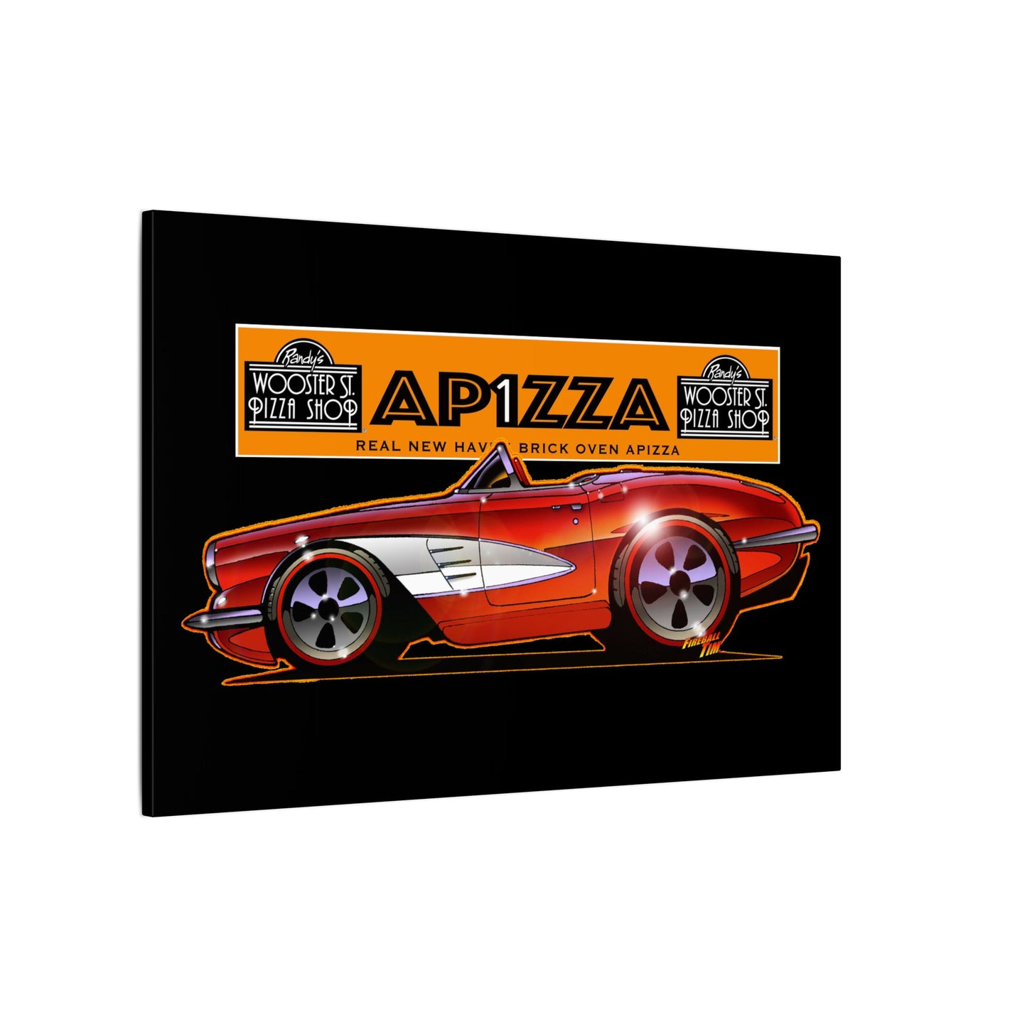 CORVETTE 1958 APIZZA 1 Fireball Art Canvas Print