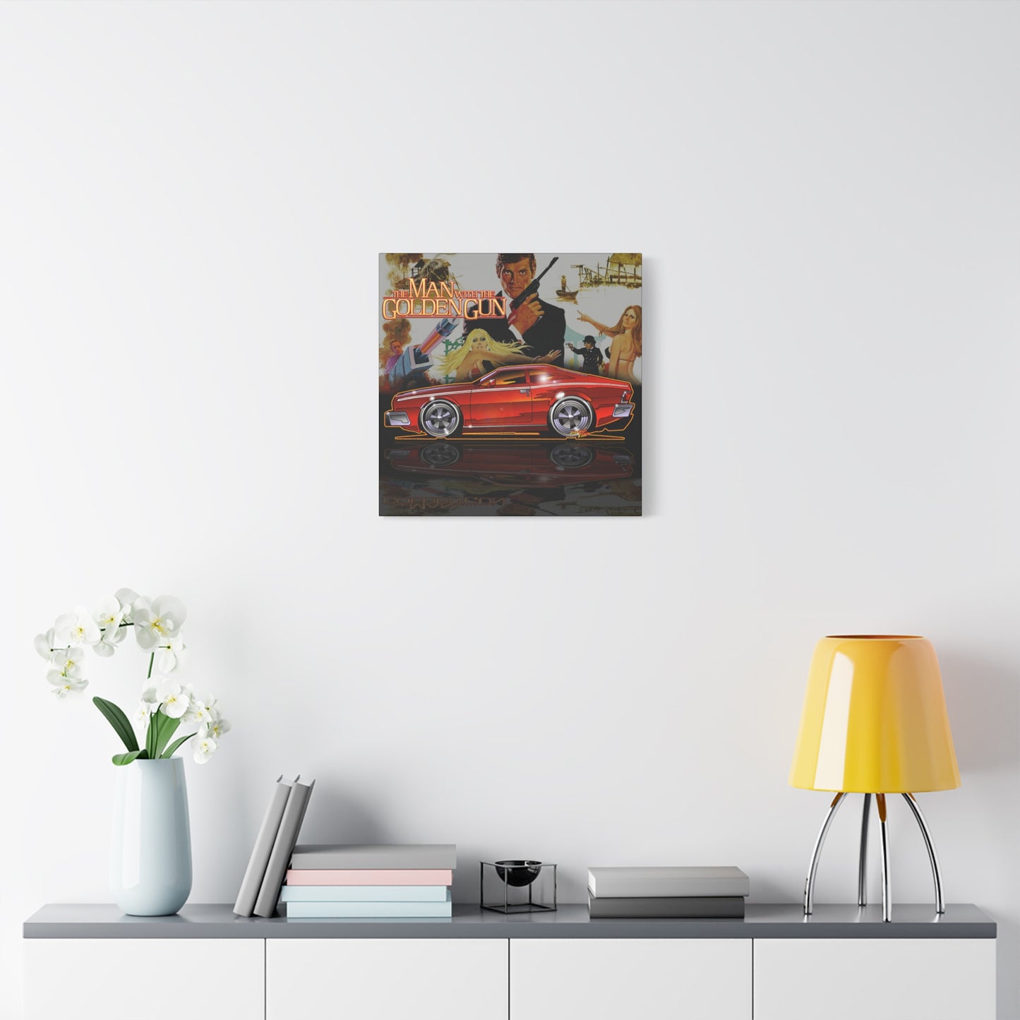 MAN WITH THE GOLDEN GUN AMC Hornet James Bond Fireball Art Canvas Print
