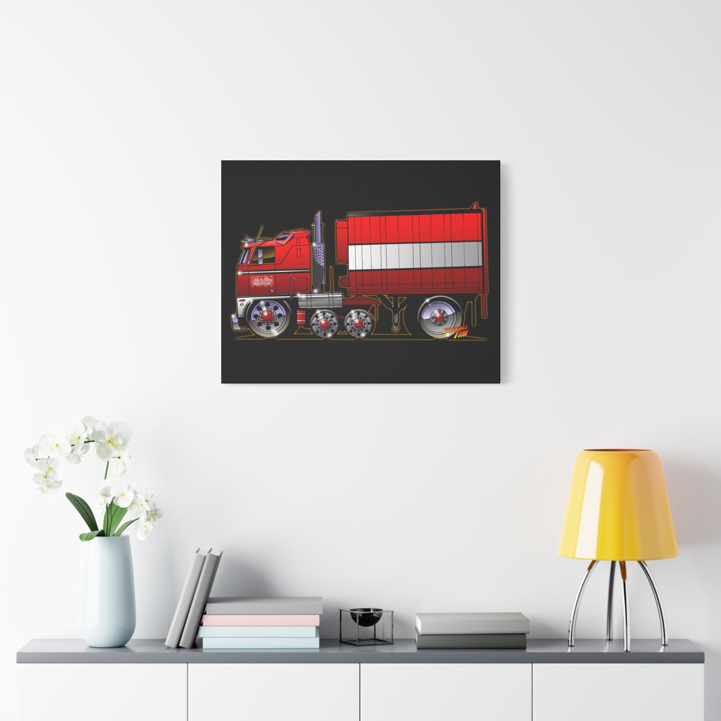 BJ AND THE BEAR TV Show Semi Truck Canvas Art Wall Print - 11x14