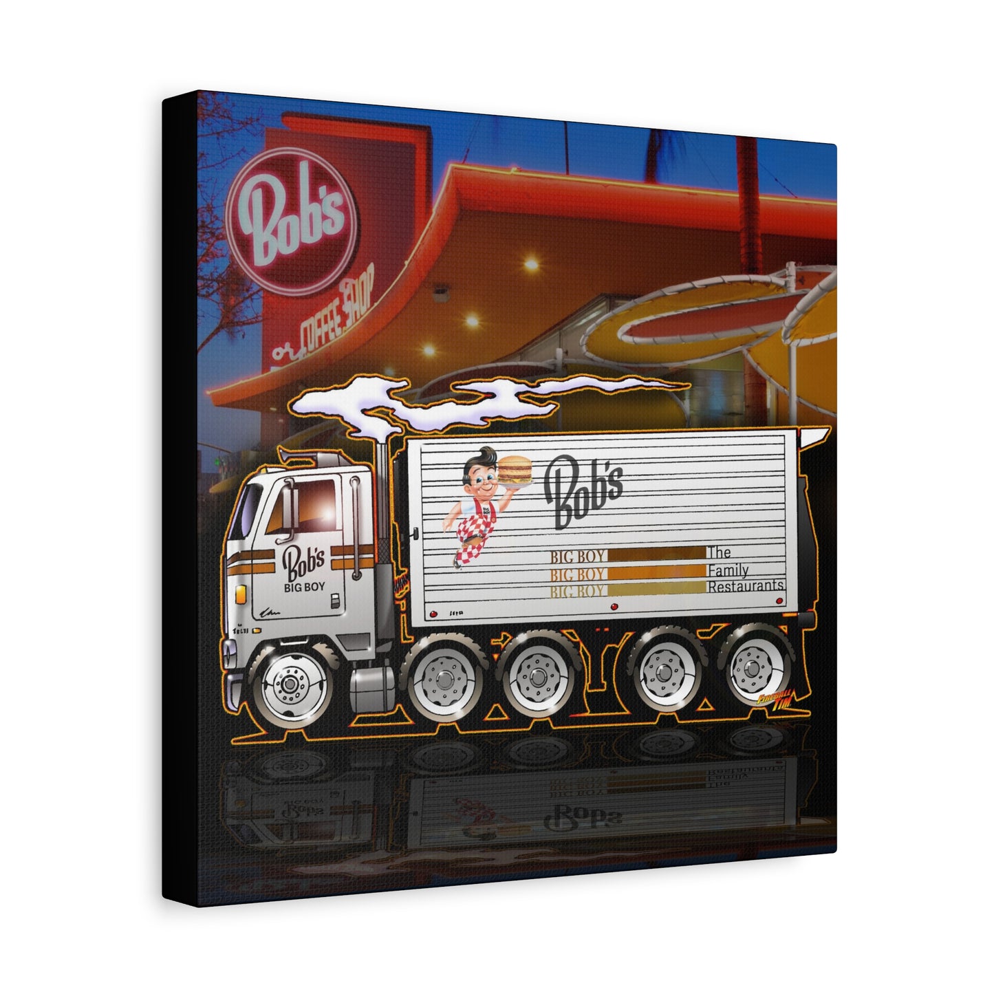 BOB'S BIG BOY Semi Tractor Trailer Truck Collectible Canvas Art Print - 2 Sizes