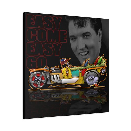 MONGREL T HOT ROD Elvis Easy Come Easy Go Fireball Canvas Art Wall Print