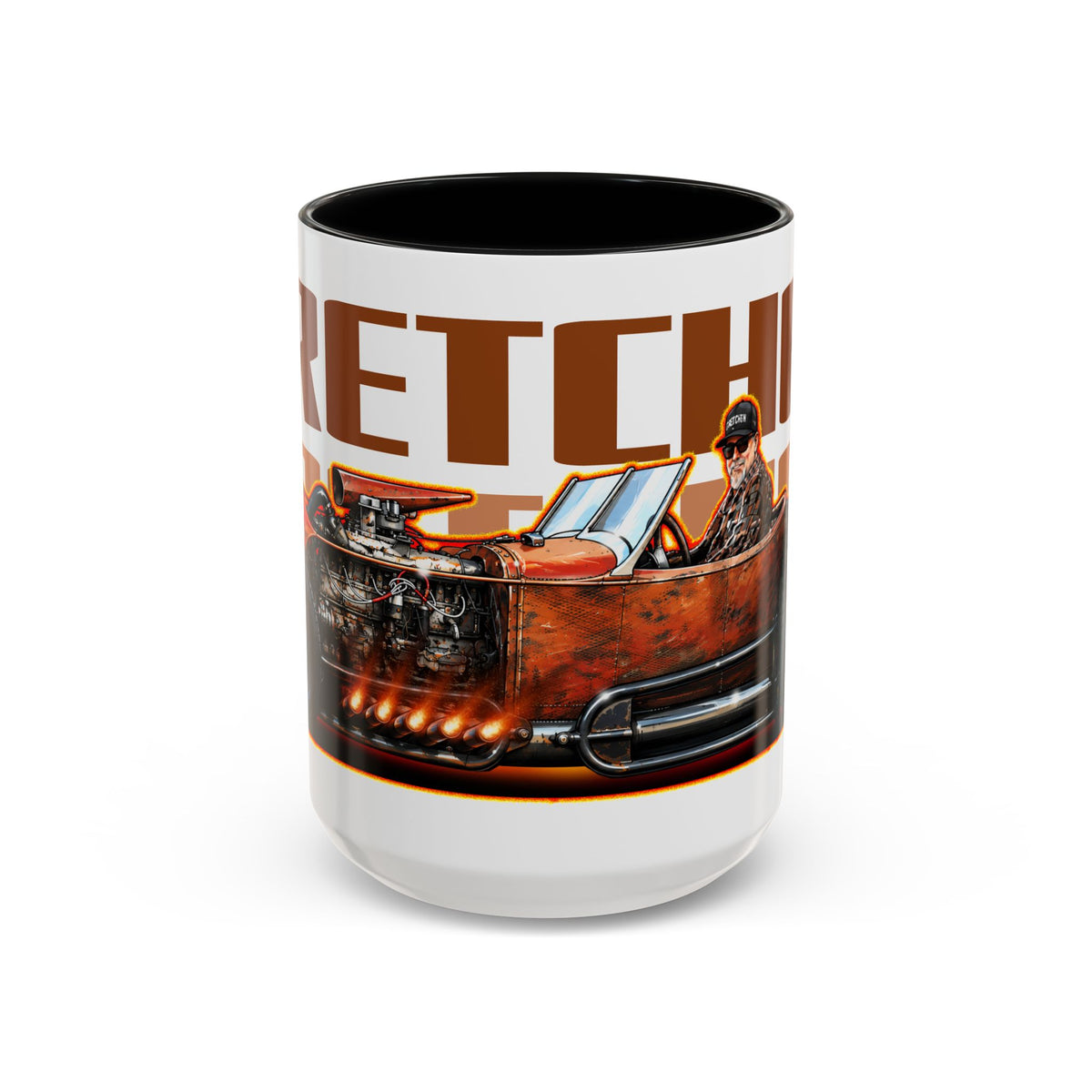 CUSTOM RAT ROD Hot Rod Gretchen Collectible Fireball Art Coffee Mug - 2 Sizes