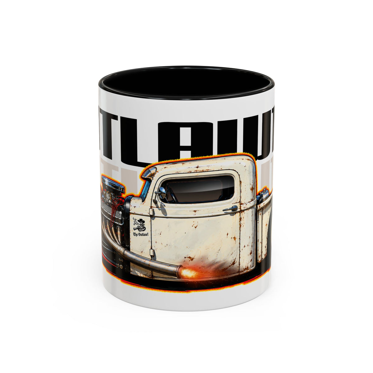 OUTLAW 150 Hot Rod Rat Rod Collectible Fireball Art Coffee Mug - 2 Sizes