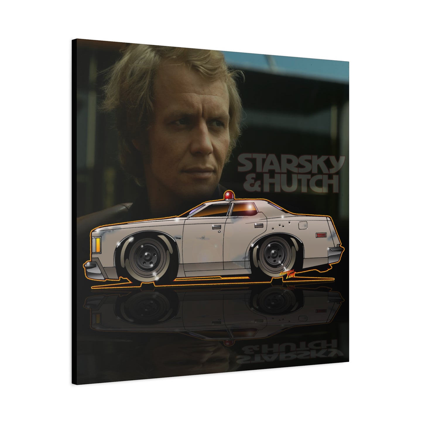 STARSKY AND HUTCH Hutchmobile Fireball Art Canvas Wall Print