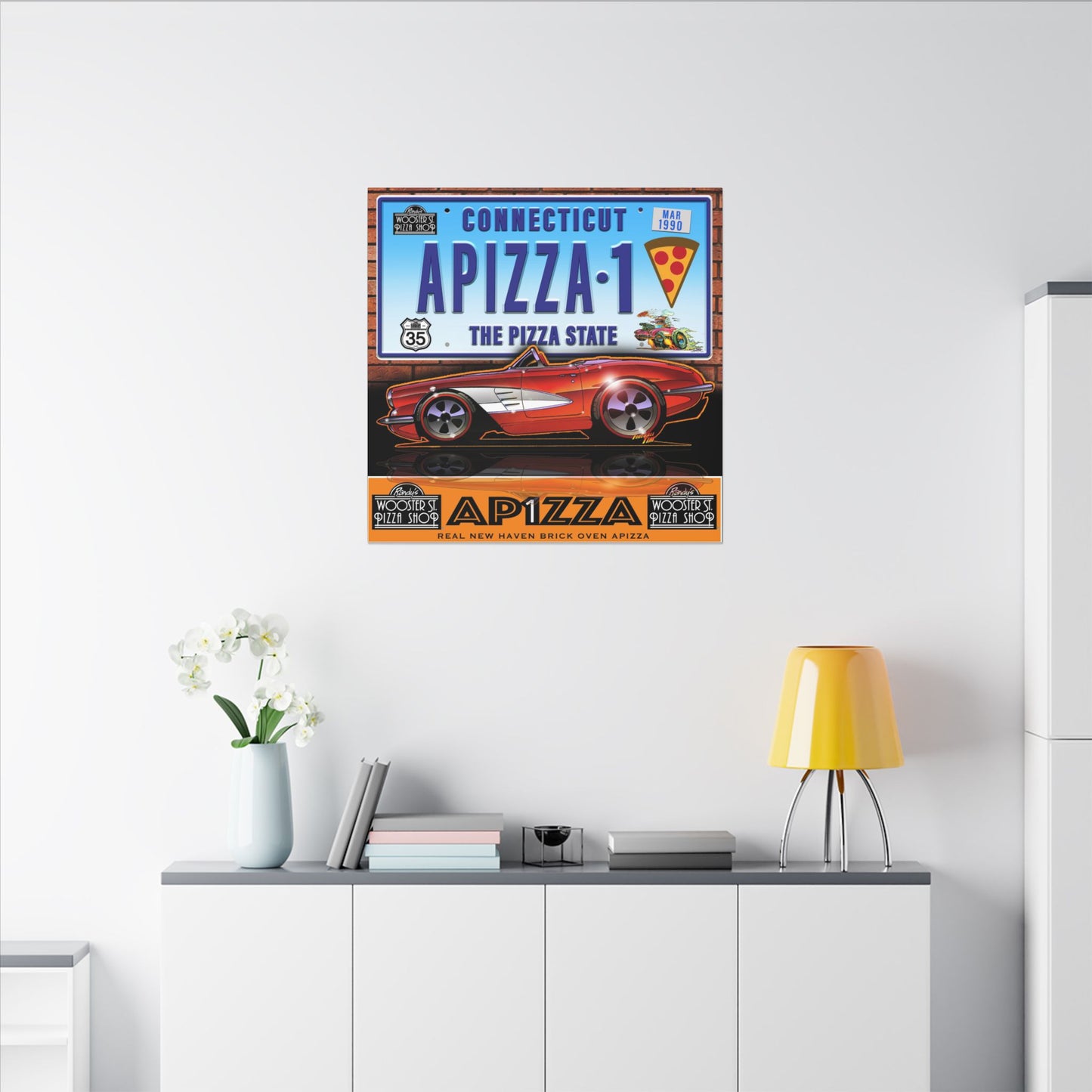 CORVETTE 1958 APIZZA 1 Fireball Art Canvas Print