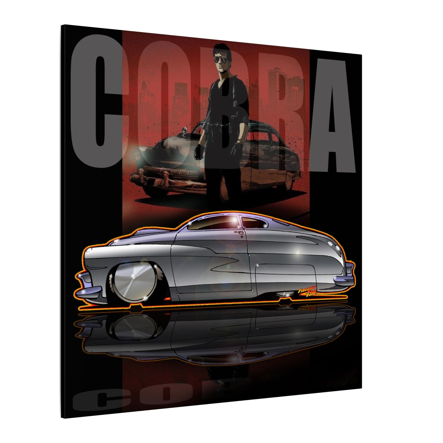 COBRA MERCURY Sylvester Stallone Movie Car Fireball Art Canvas Print