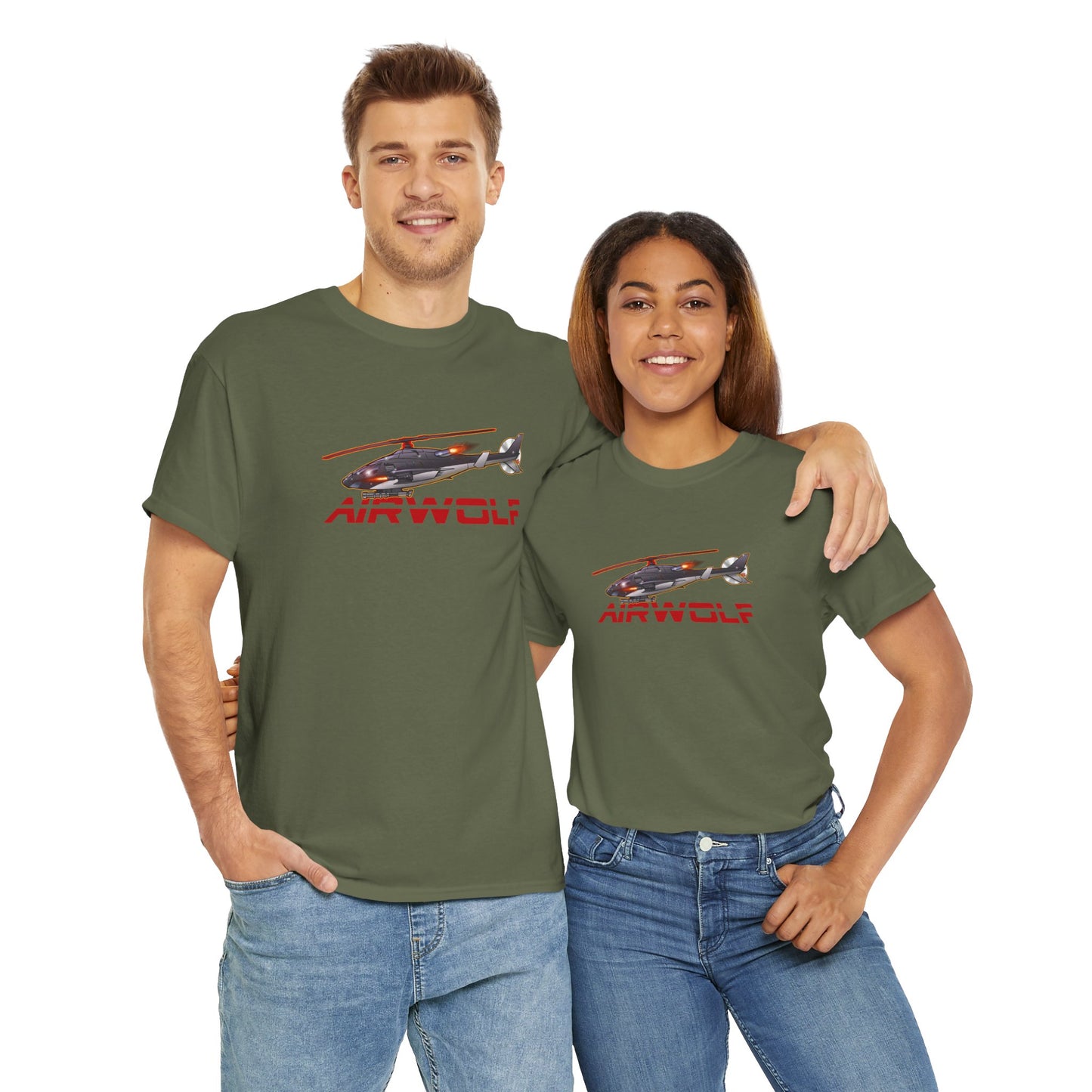 AIRWOLF Helicopter Concept Art Cotton Tee Shirt Mutiple Colors