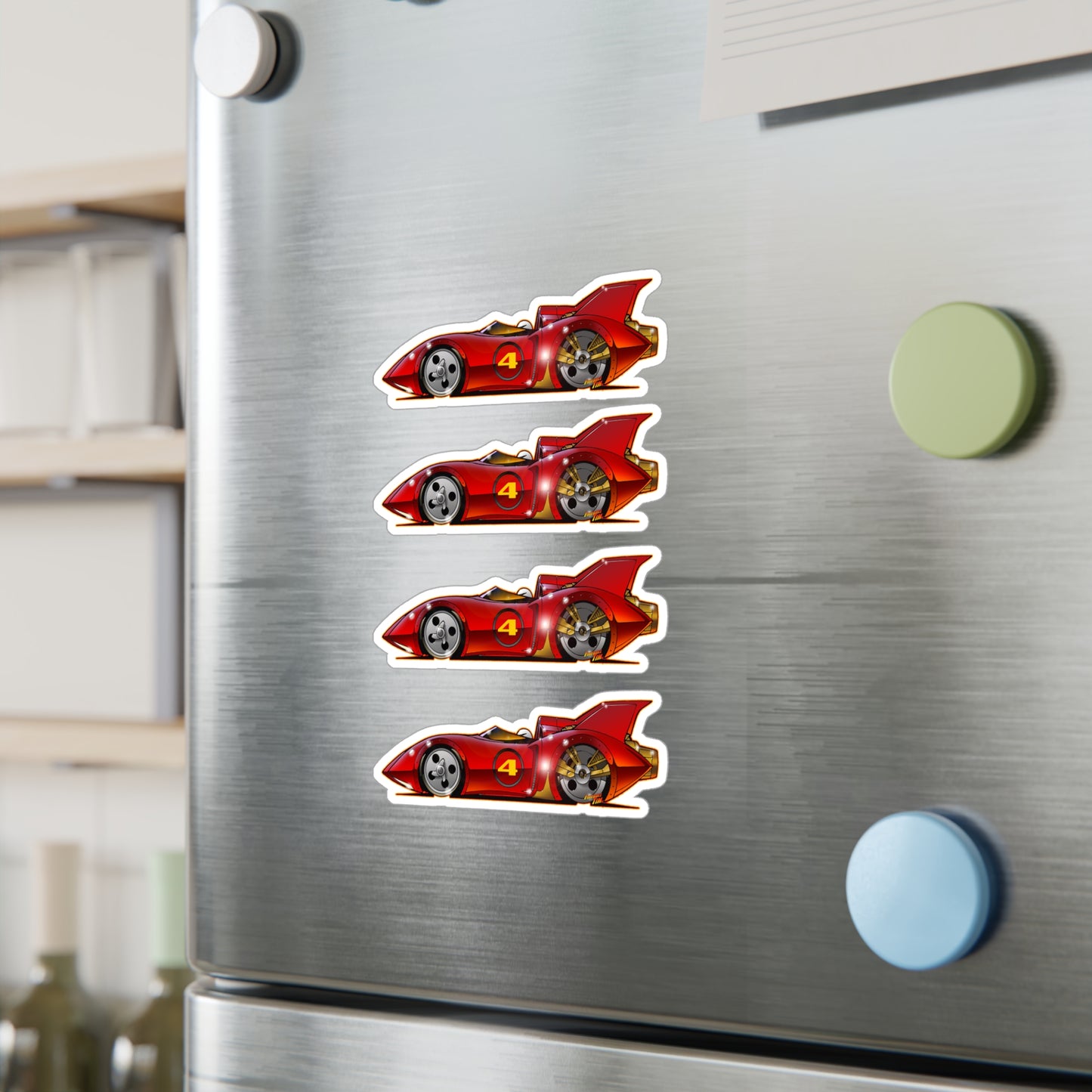 SPEED RACER MACH 4 Fireball Art Collectible Kiss-Cut Vinyl Decals Sticker