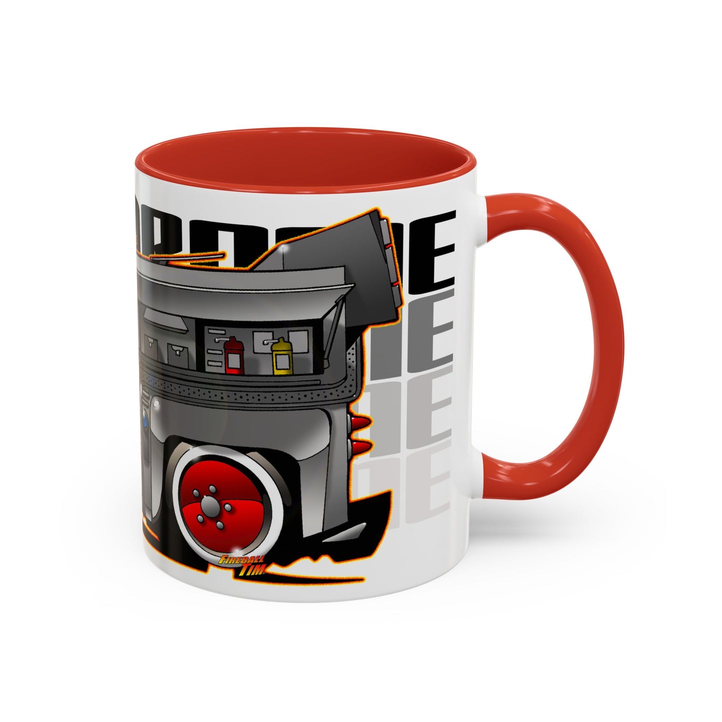 GALLODROME French Food Truck Fireball Art Collectible Coffee Mug - 2 Sizes