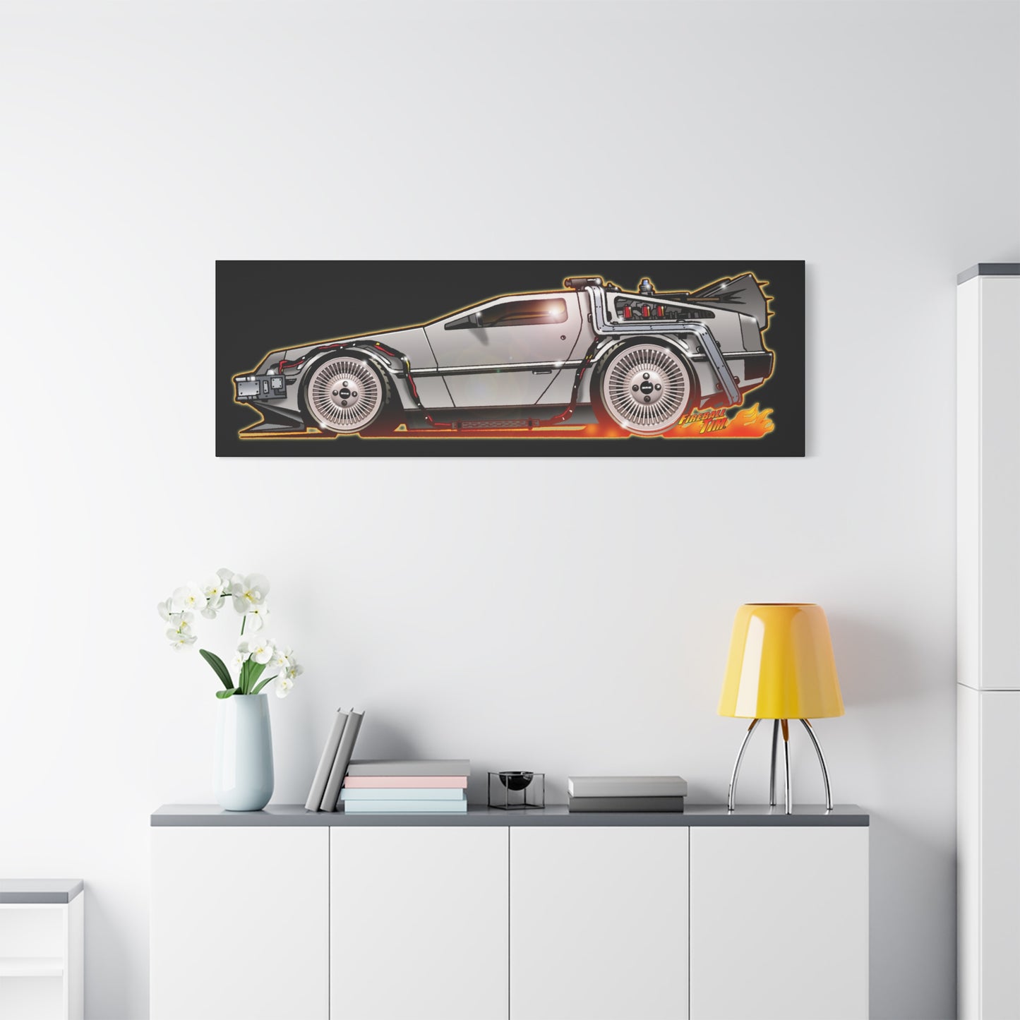 BACK to the FUTURE Delorean Time Machine Canvas Art Wall Print