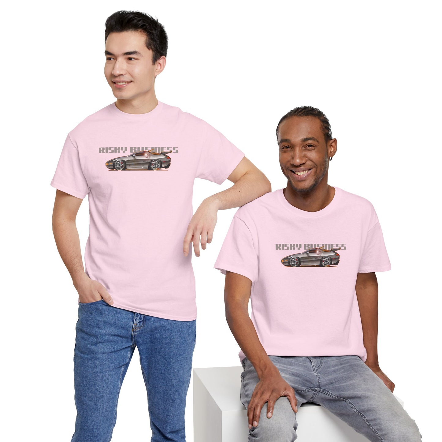 RISKY BUSINESS Porsche 928 Fireball Art Cotton Tee Shirt - Colors
