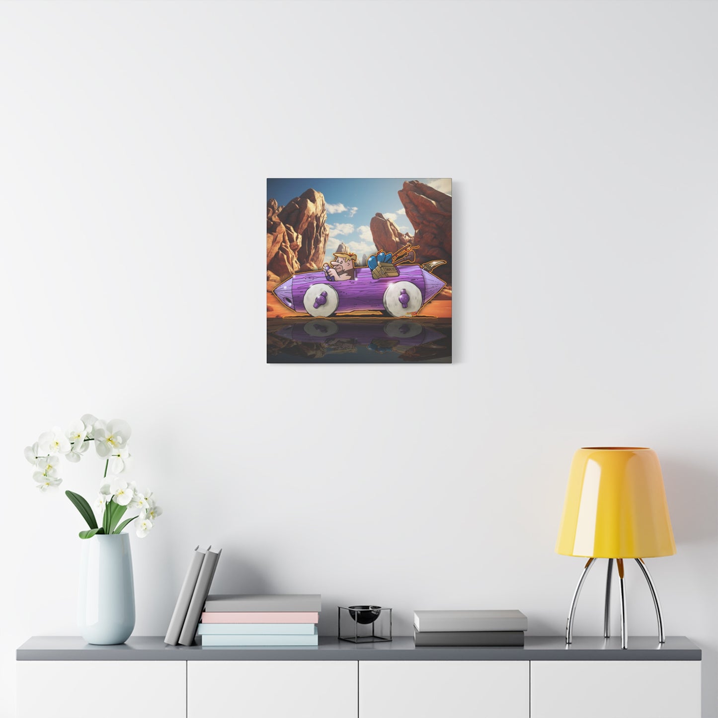 FLINSTONES BARNEY RUBBLE Fireball Art Canvas Wall Print - Multiple Sizes