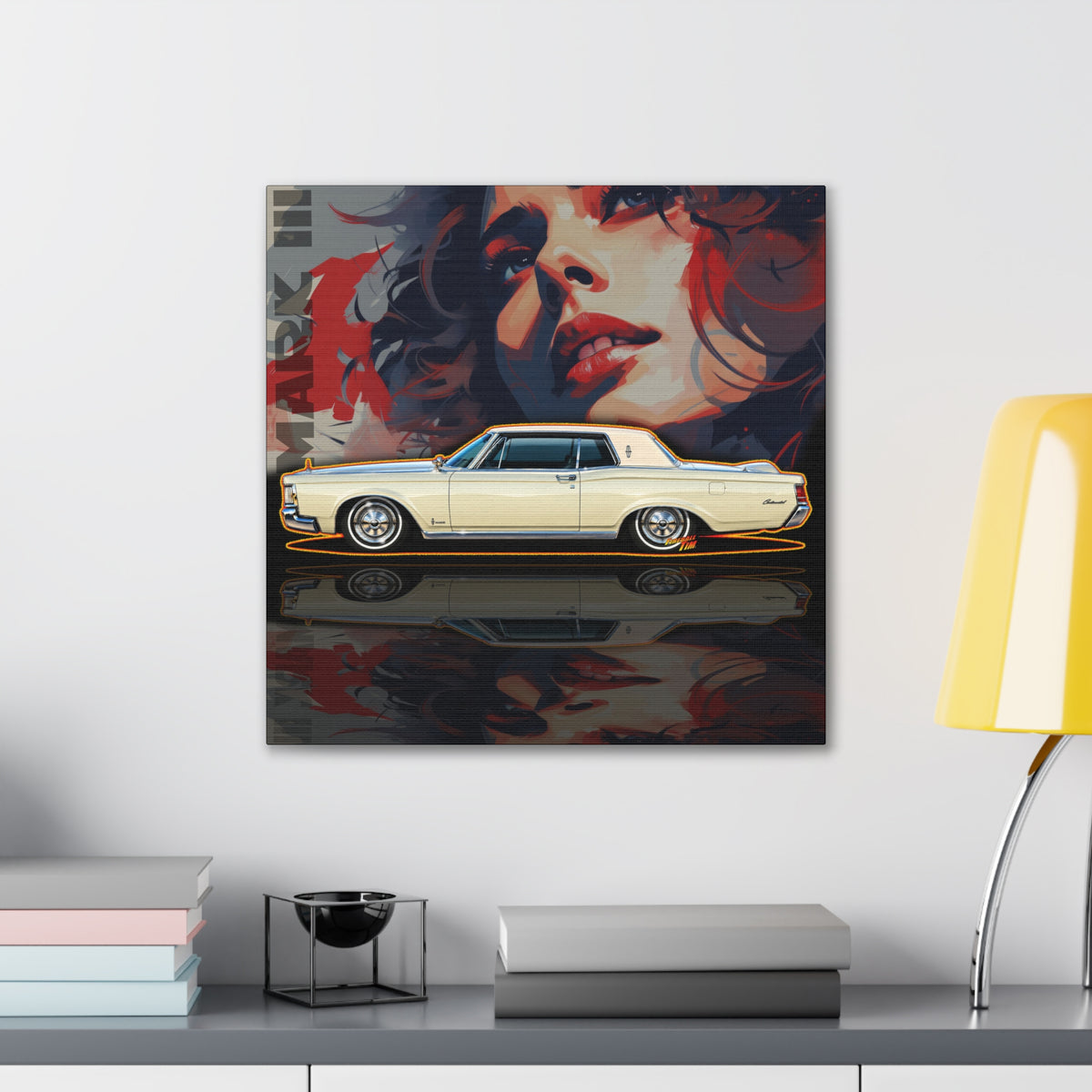 LINCOLN MARK III 1970 Collectible Fireball Art Canvas Stretched Print