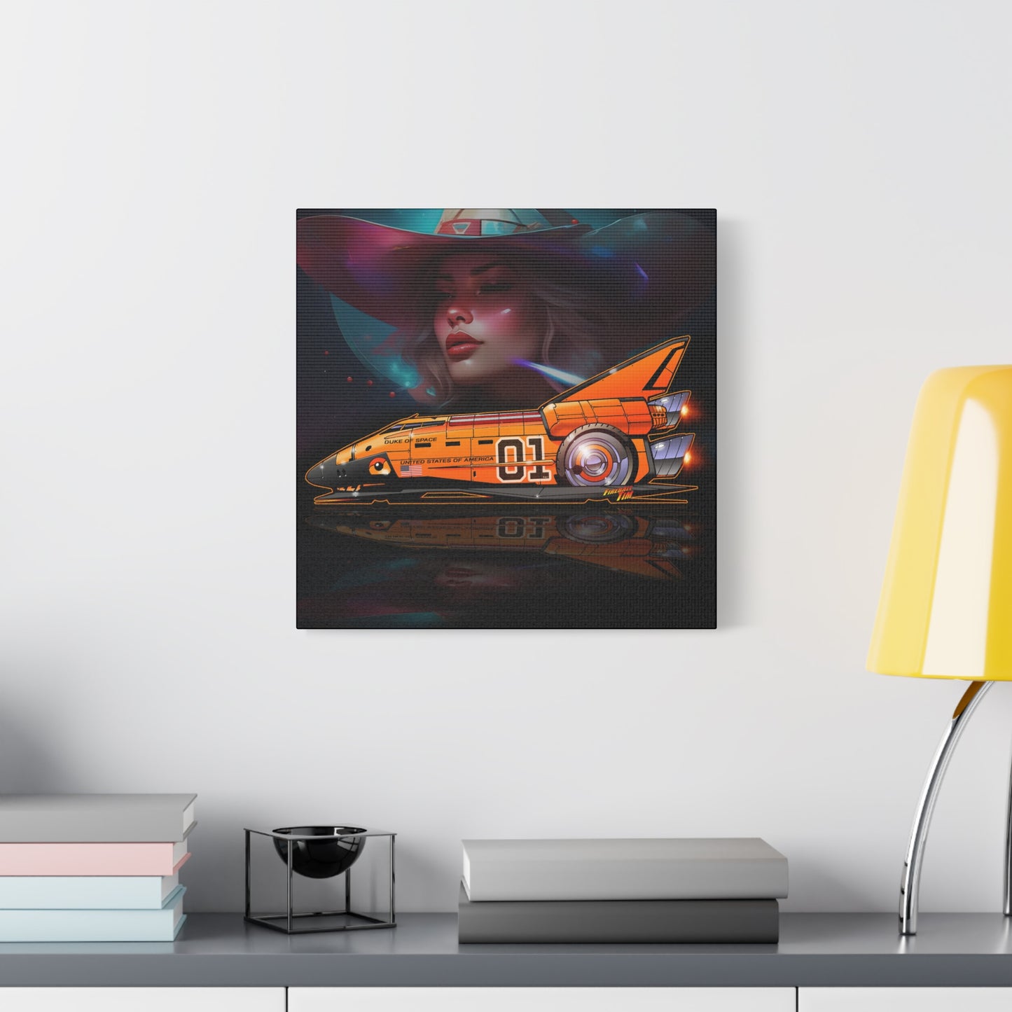 DUKE OF SPACE Dukes of Hazzard Space Shuttle Canvas Art Wall Print