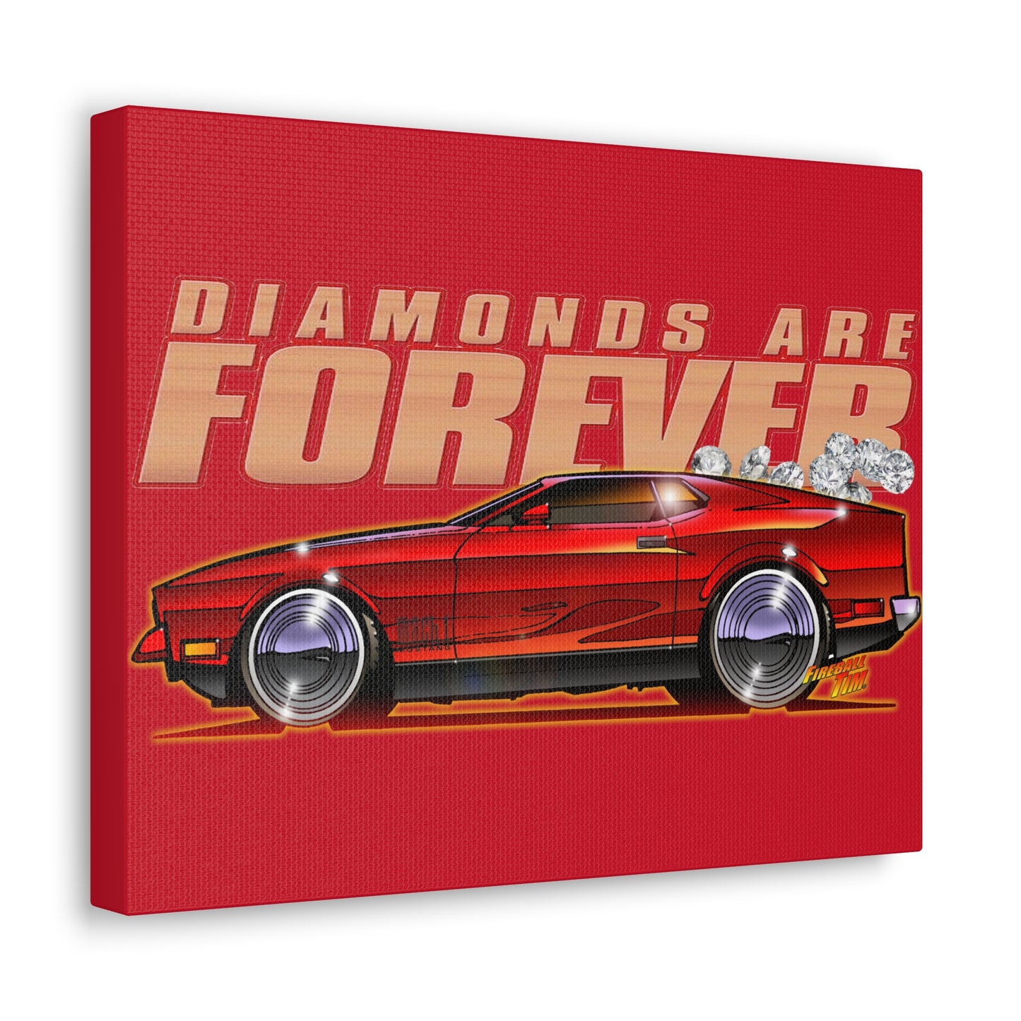 James Bond DIAMONDS ARE FOREVER 1971 Mustang Mach 1 Canvas Gallery Art Print 11x14
