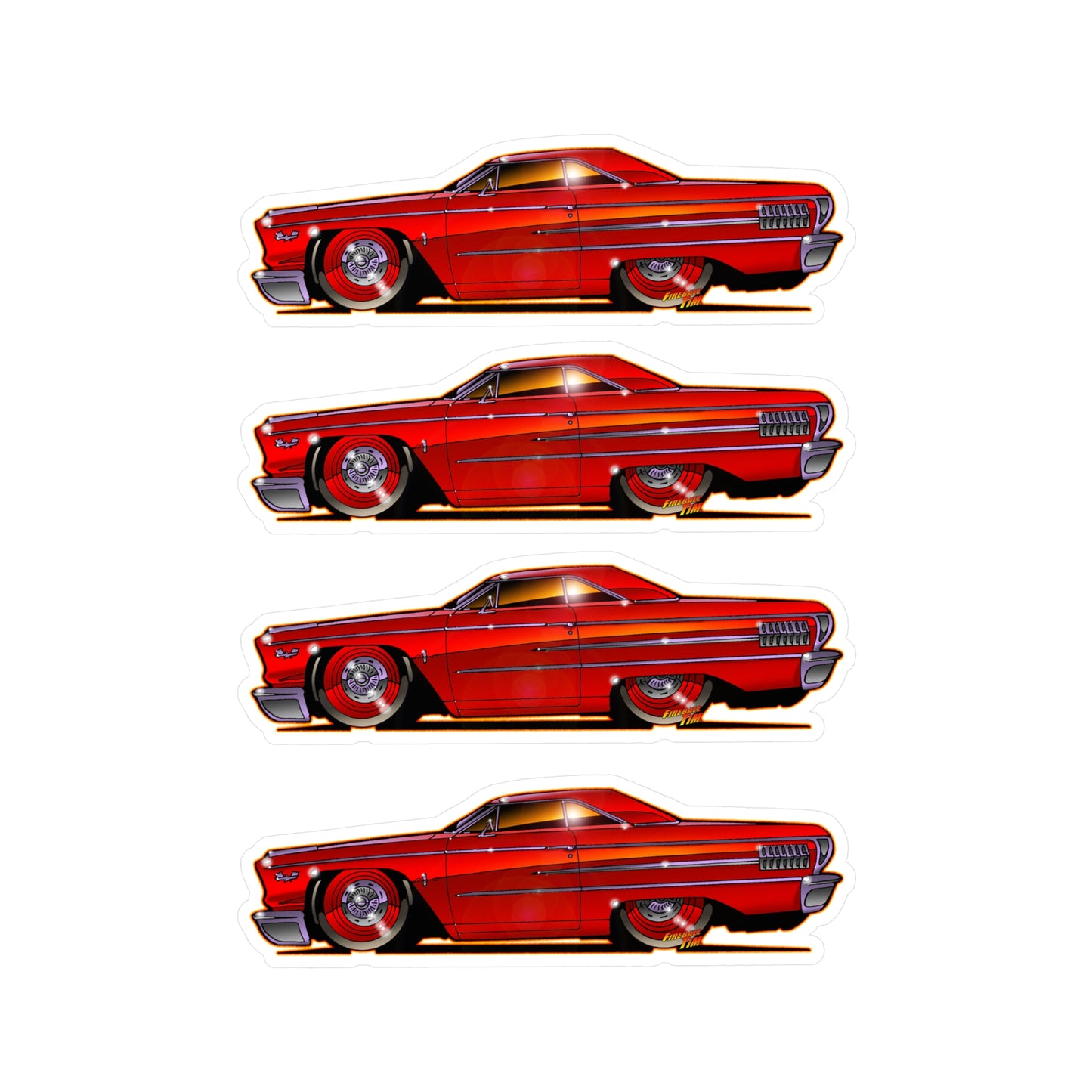 FORD GALAXIE 500 427R Code Classic Car Fireball Decal Stickers