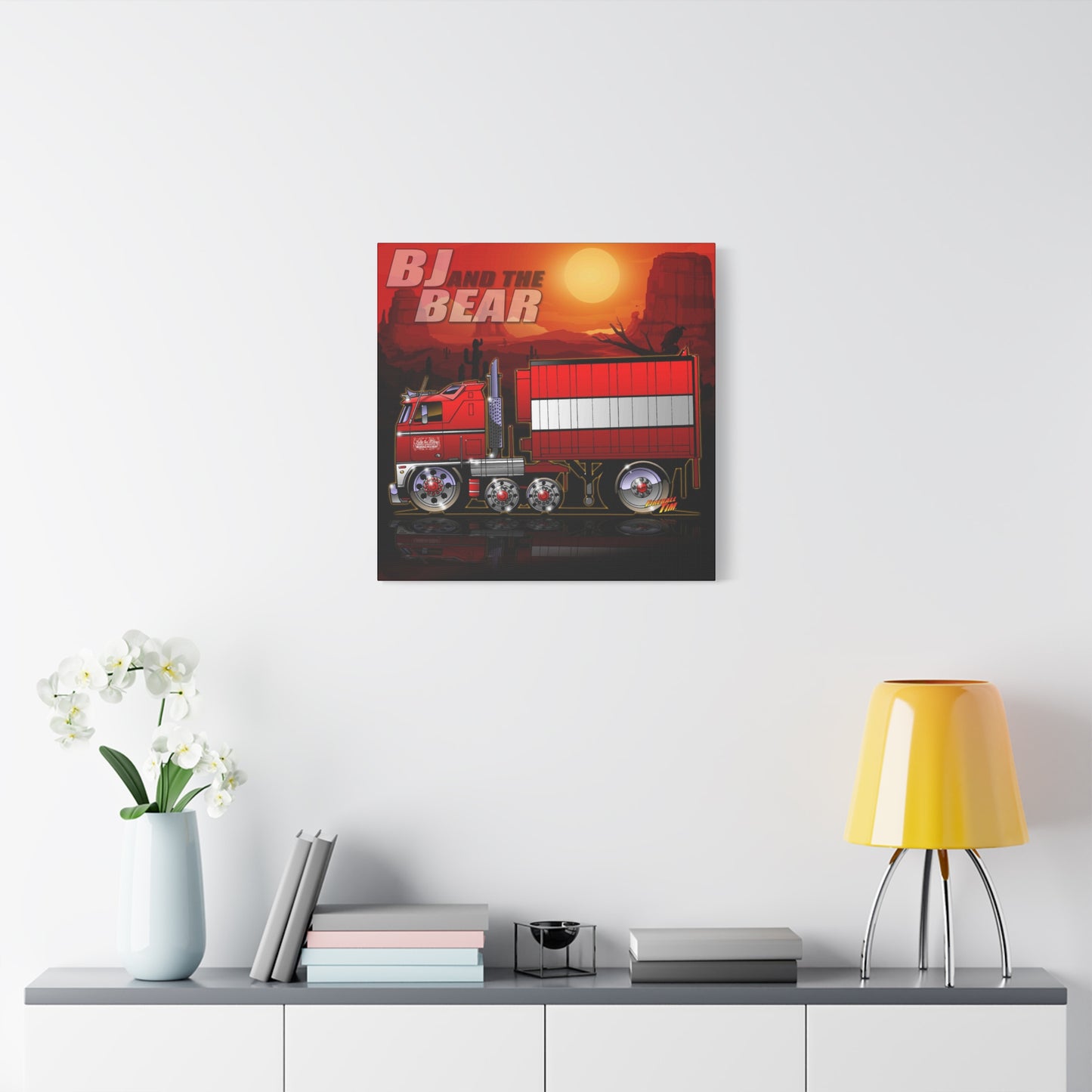 BJ AND THE BEAR TV Show Semi Truck Canvas Art Wall Print - 2 Sizes