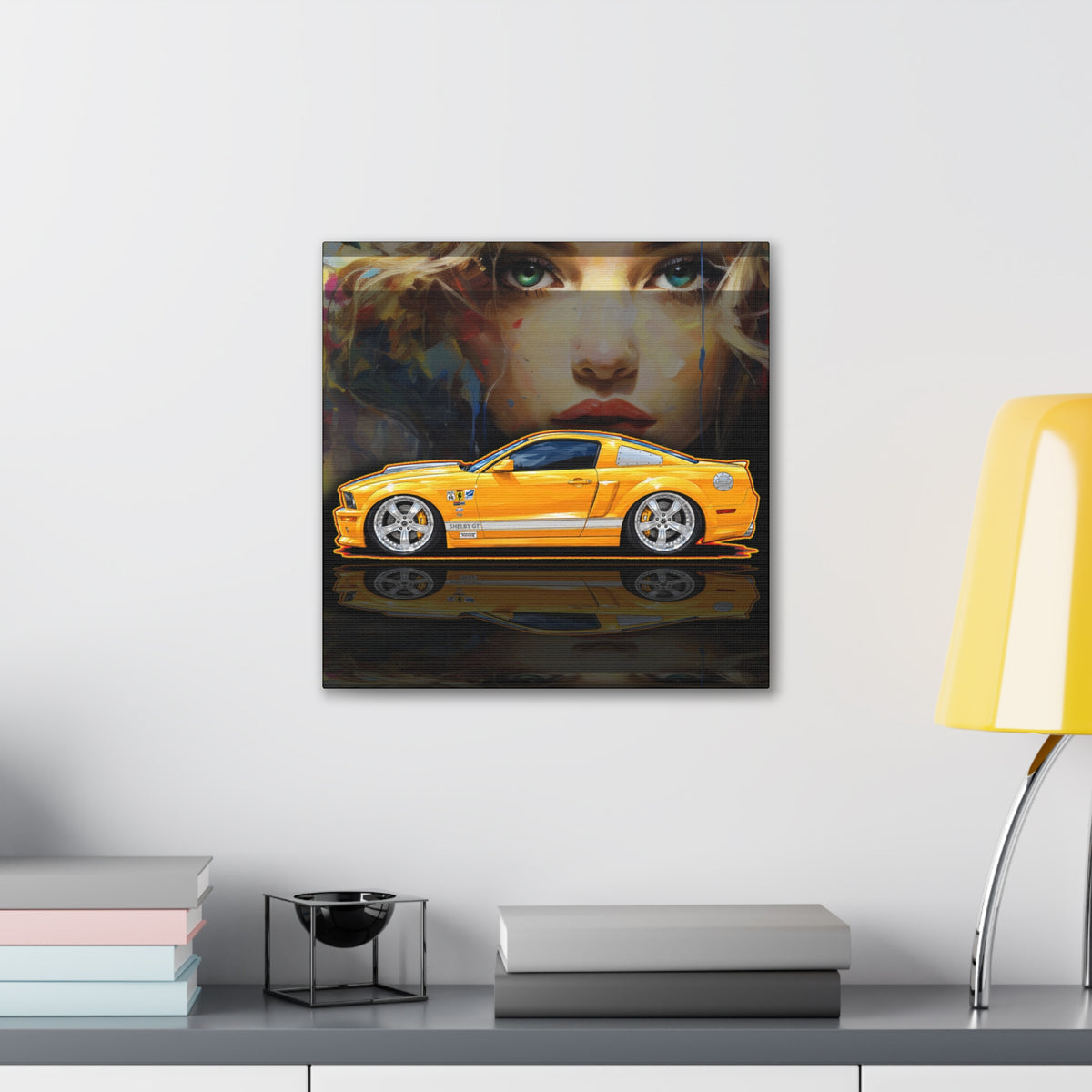 FORD MUSTANG SHELBY GT-C 2008 Collectible Fireball Art Canvas Stretched Print