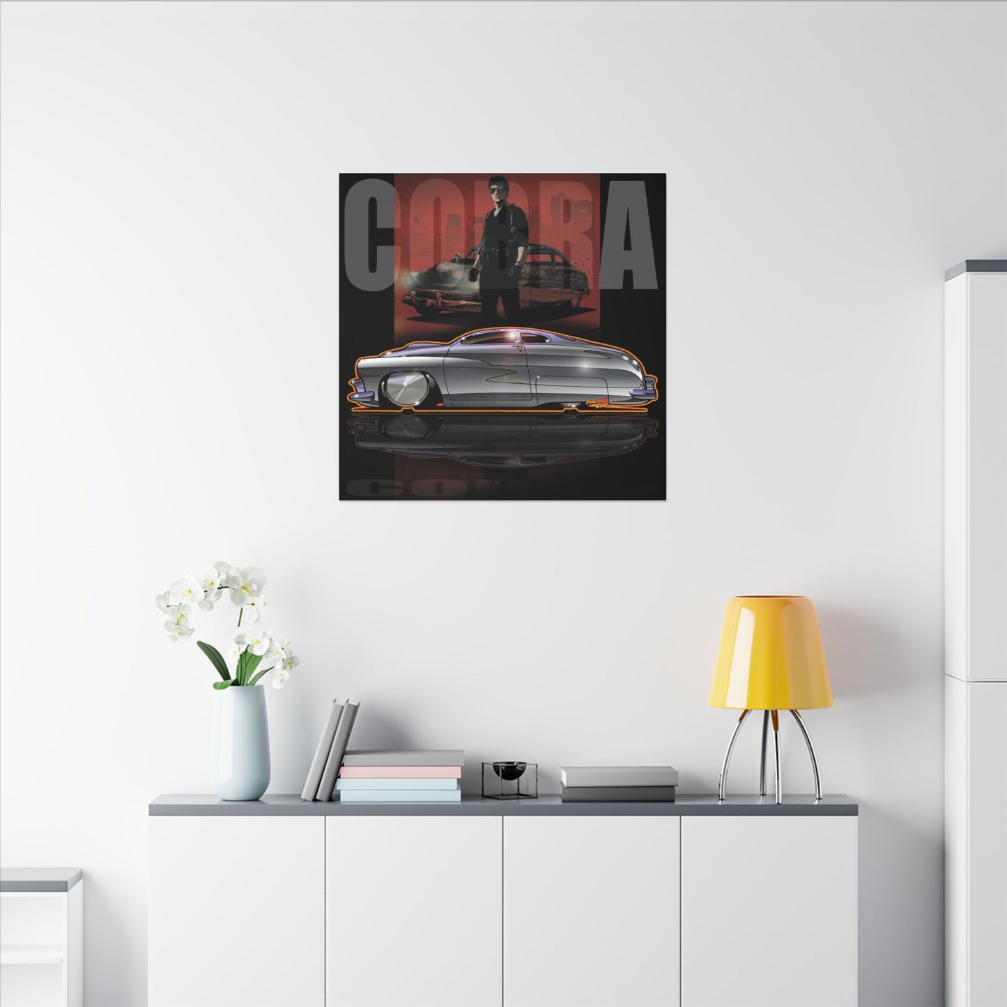 COBRA MERCURY Sylvester Stallone Movie Car Fireball Art Canvas Print