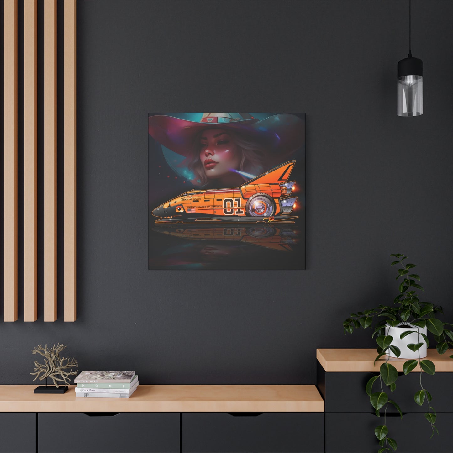 DUKE OF SPACE Dukes of Hazzard Space Shuttle Canvas Art Wall Print