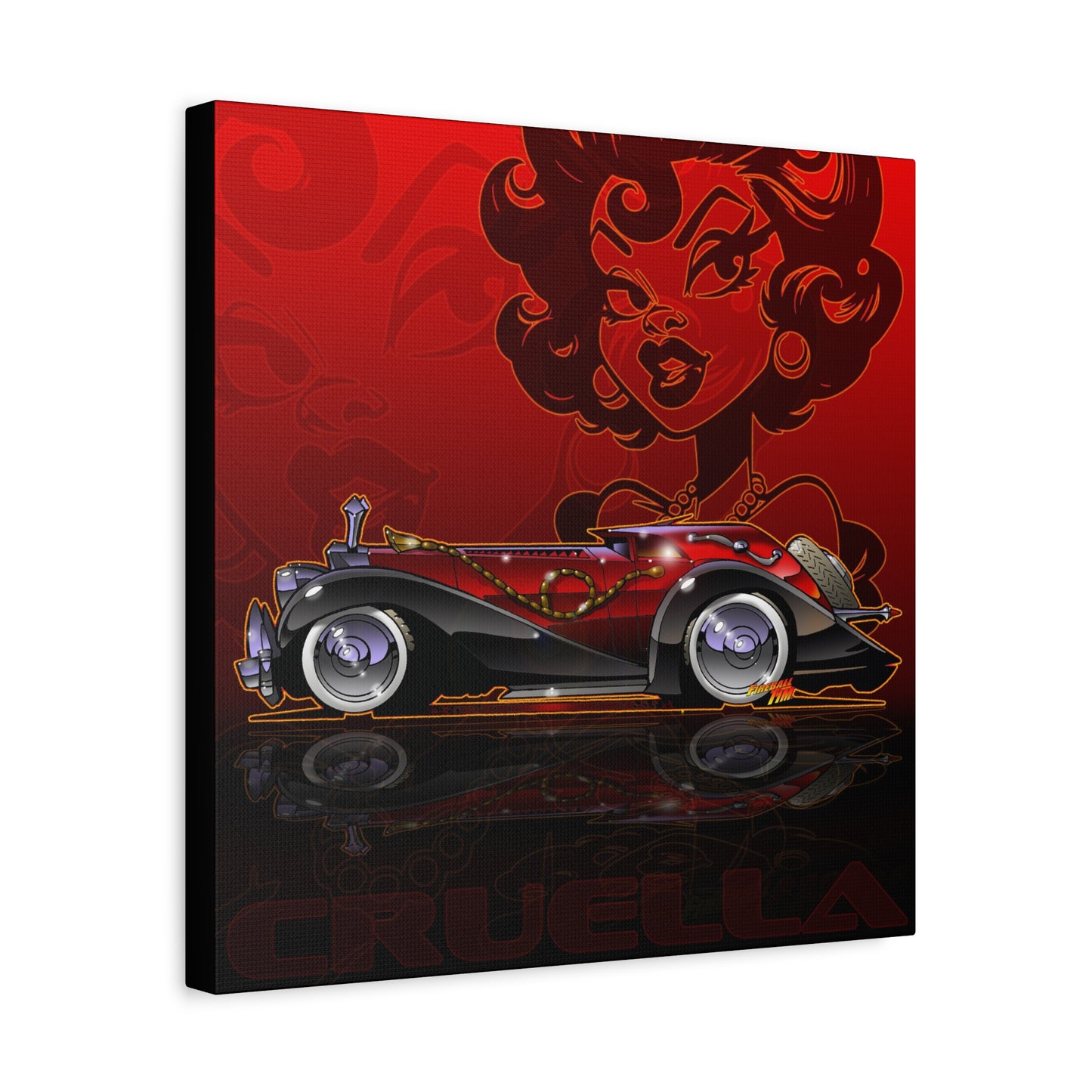 CRUELLA deVIL 1974 Panther DeVille Fireball Art Canvas Print