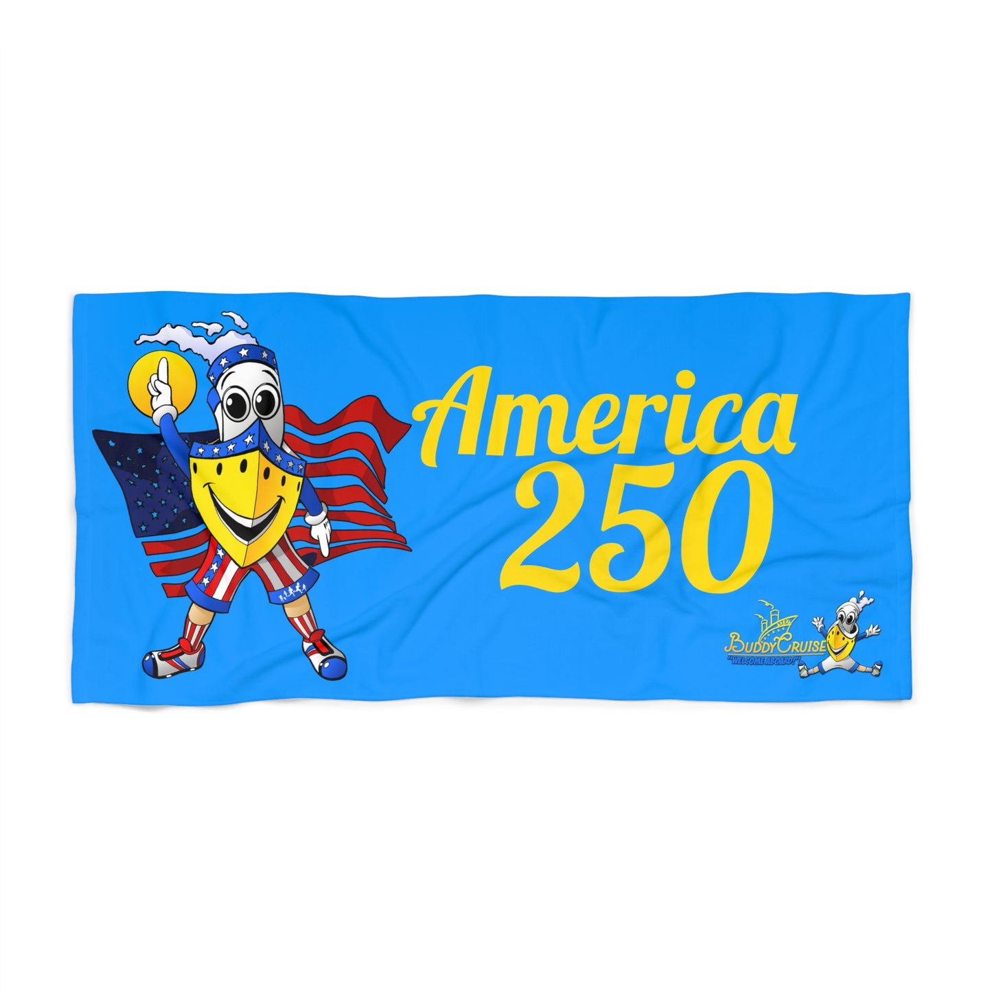 BUDDY CRUISE America 250 Patriotic Beach Towel – Blue