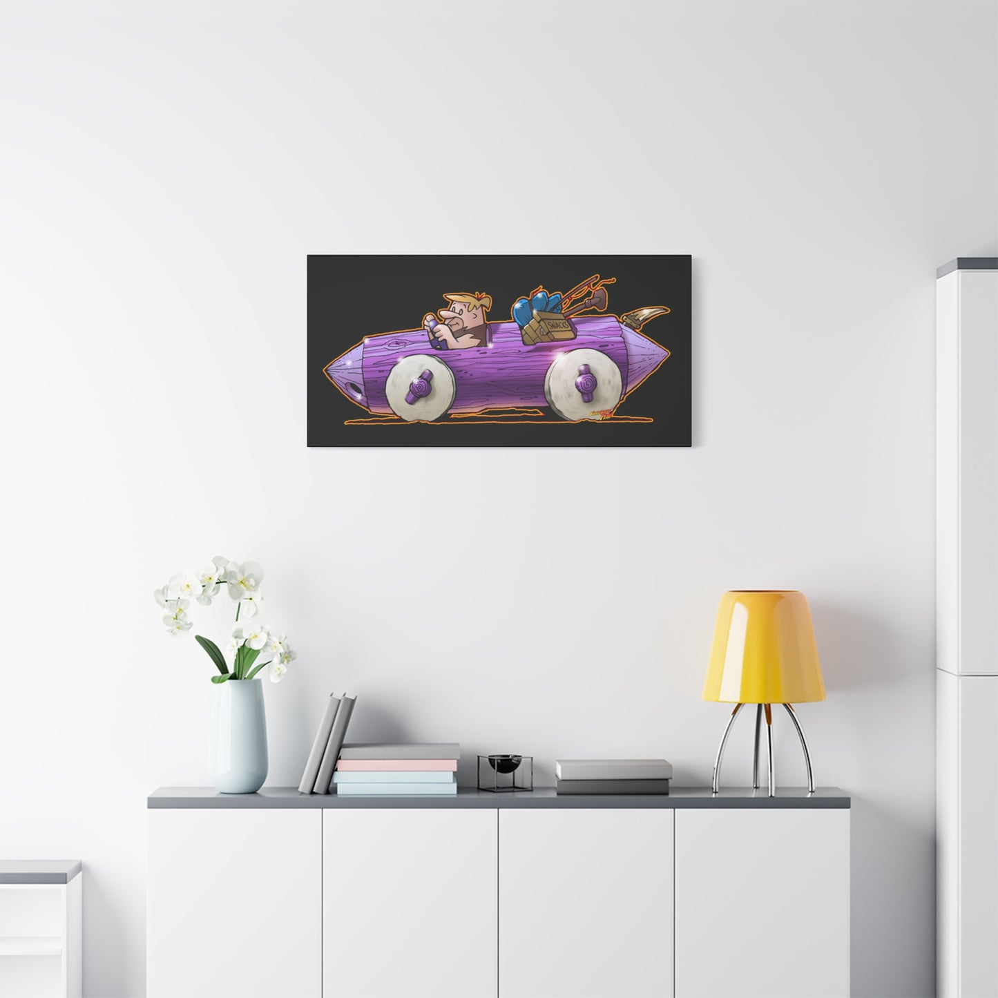 FLINSTONES BARNEY RUBBLE Fireball Art Canvas Wall Print - Multiple Sizes