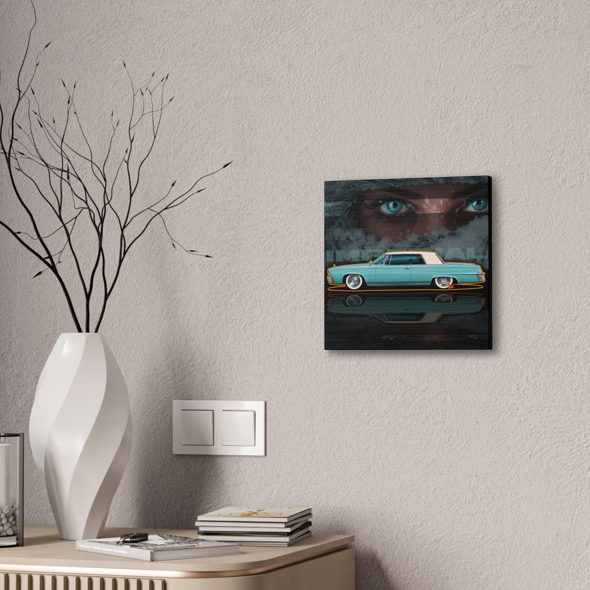 CHRYSLER IMPERIAL 1964 Collectible Fireball Art Canvas Stretched Print