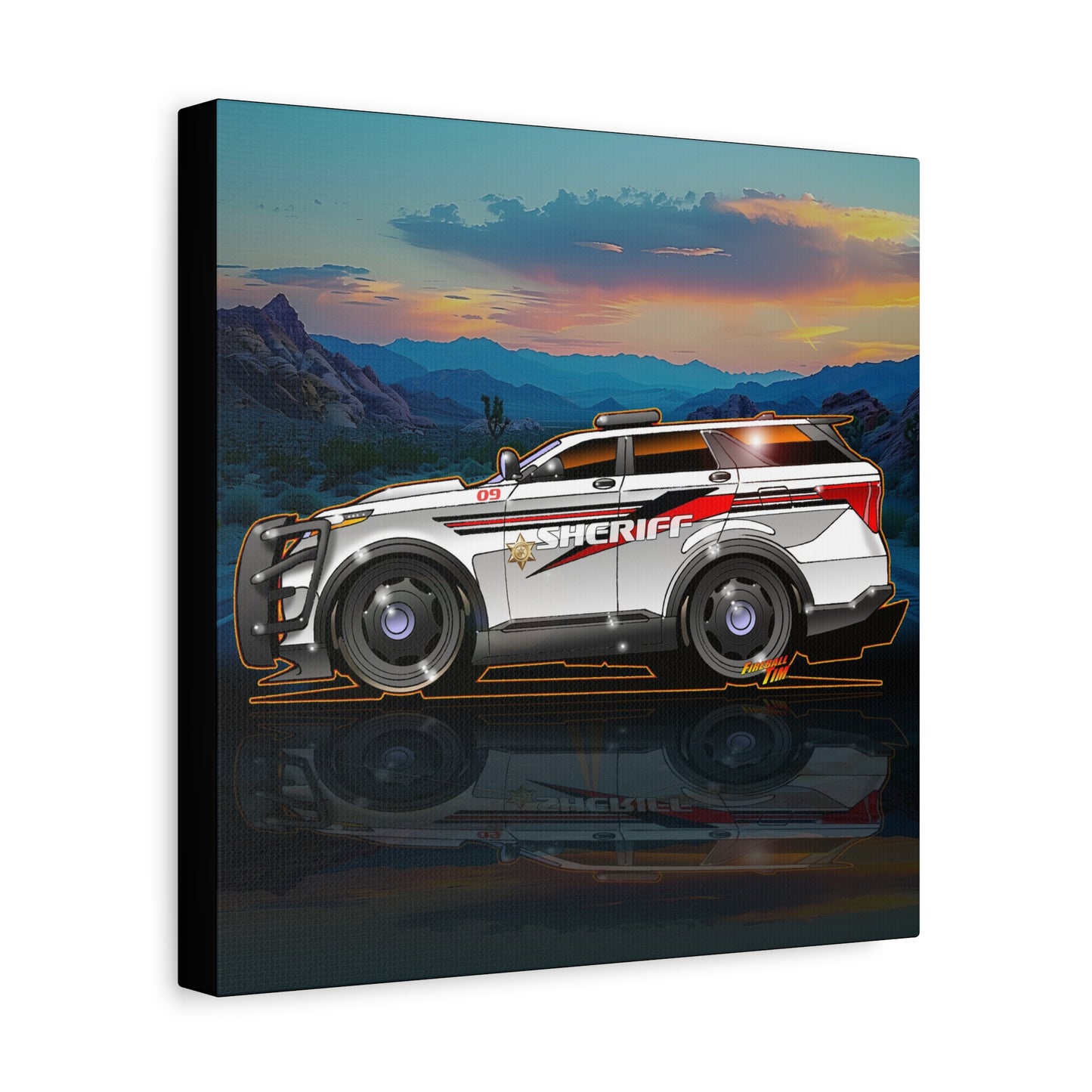 FORD EXPLORER SHERIFF POLICE CRUISER Canvas Art Wall Print - 12x12