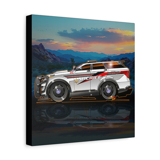 FORD EXPLORER SHERIFF POLICE CRUISER Canvas Art Wall Print - 12x12