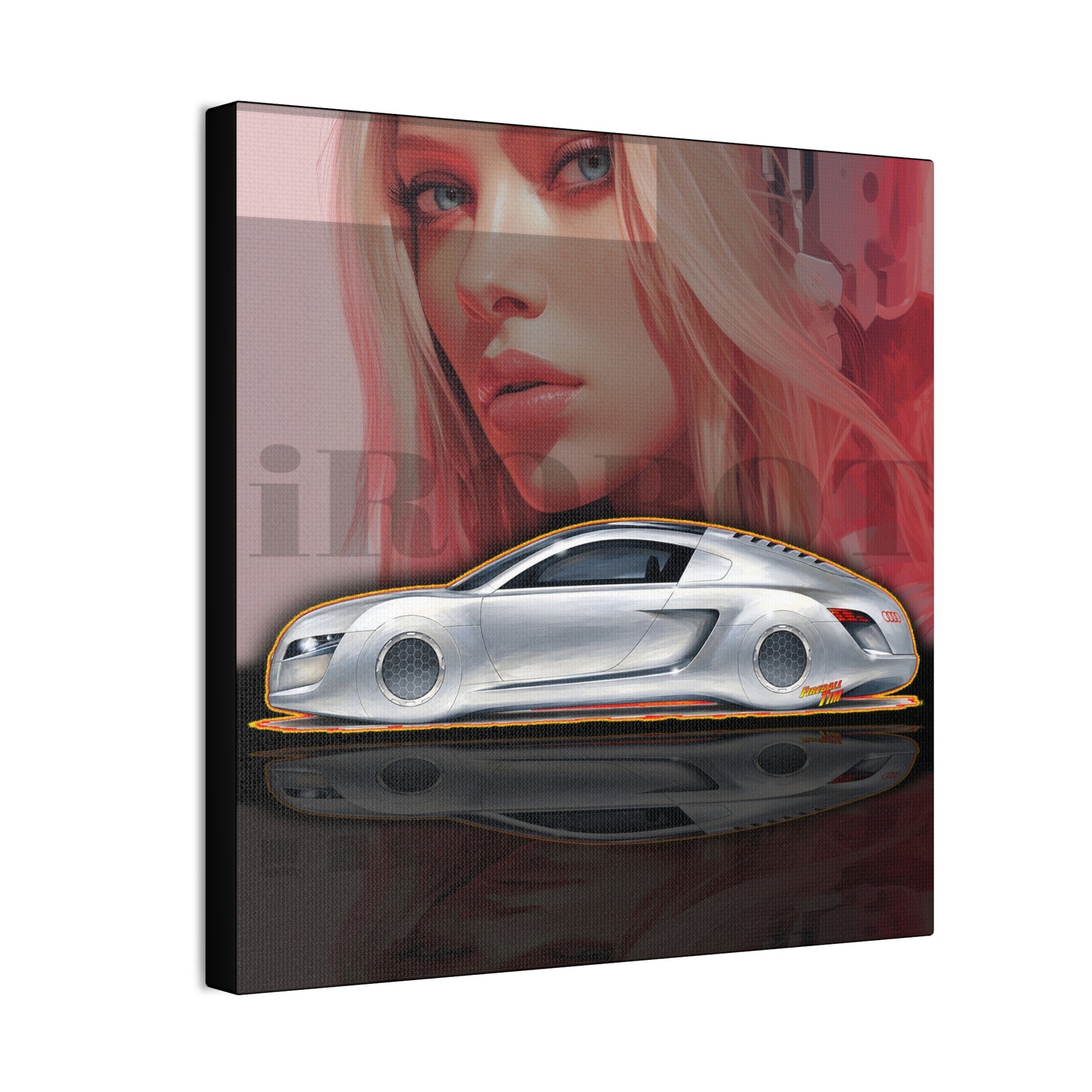 iROBOT AUDI CONCEPT Collectible Fireball Art Canvas Stretched Print