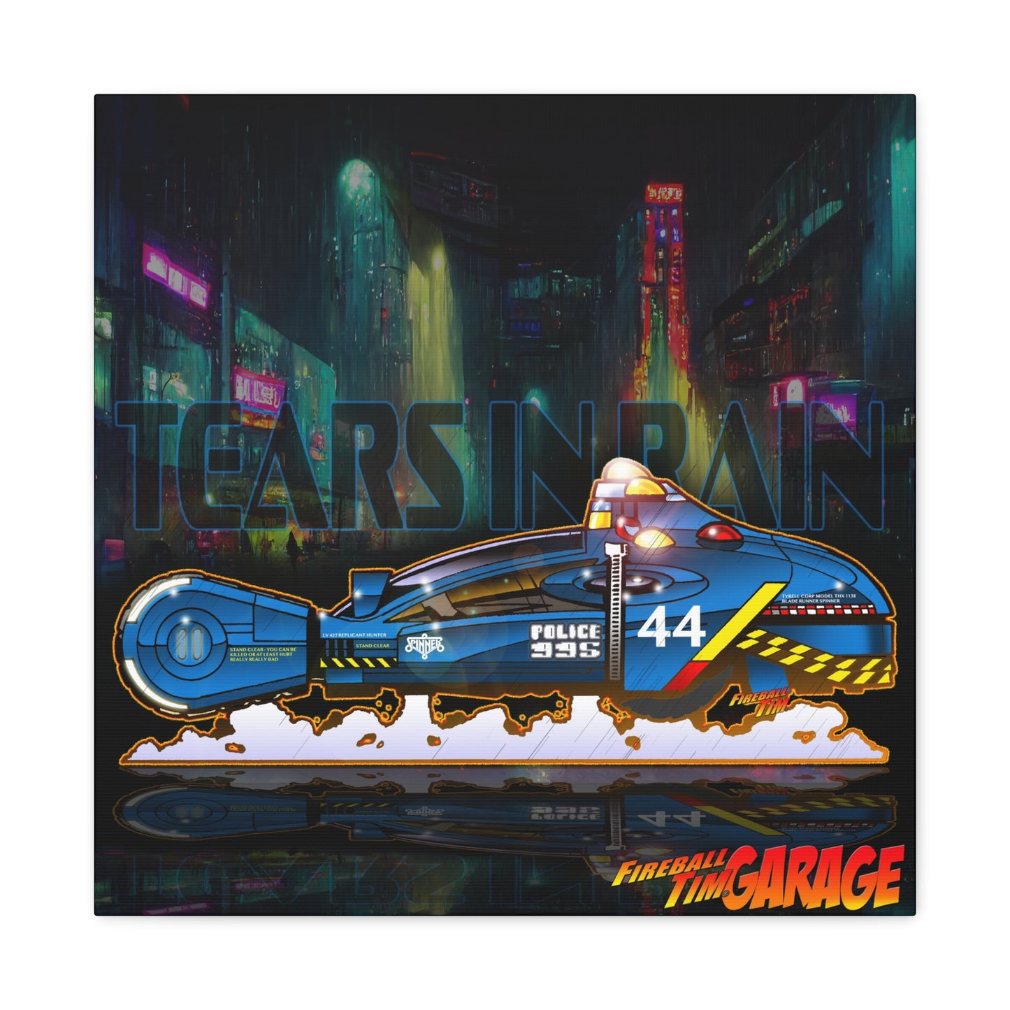 BLADE RUNNER SPINNER Police Car Concept Art Canvas MASTERPRINT 3 Sizes