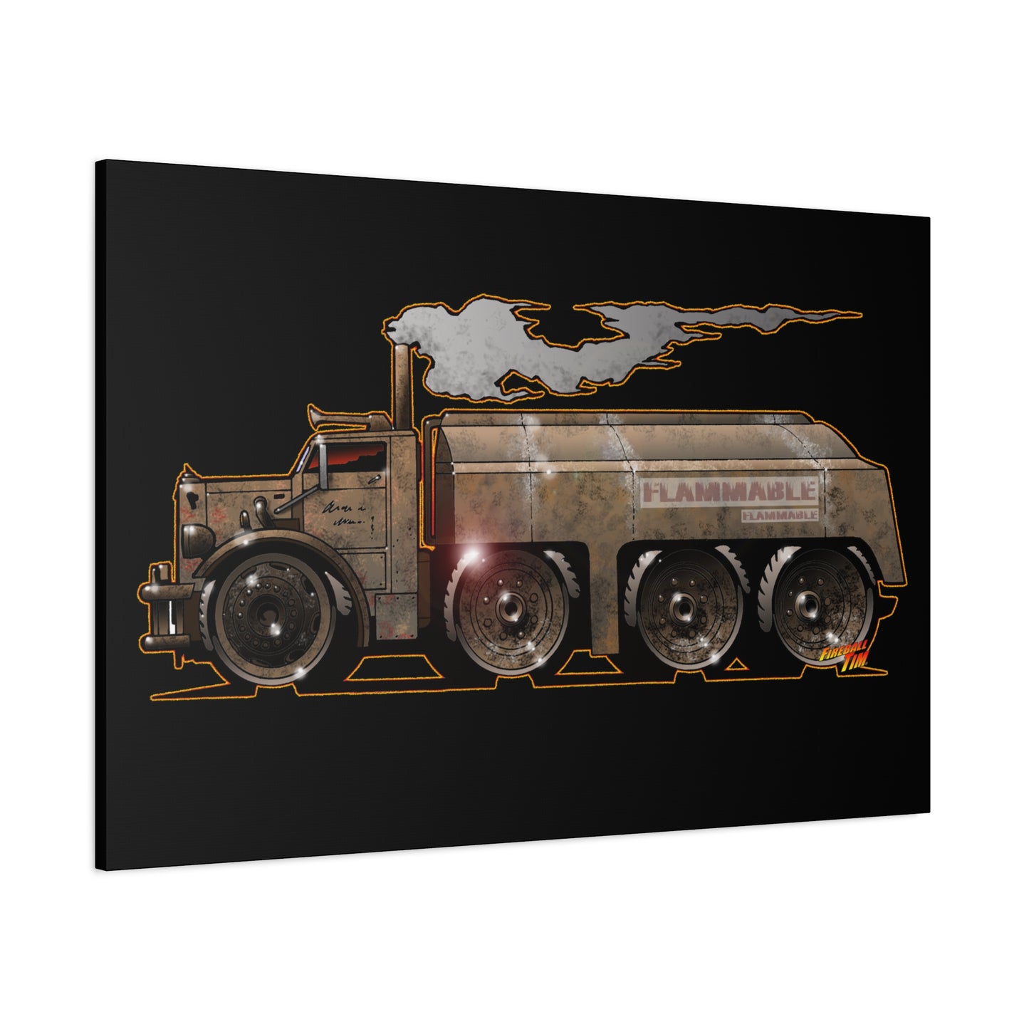 DUEL Killer Movie Truck Fireball Art Canvas Print - Sizes