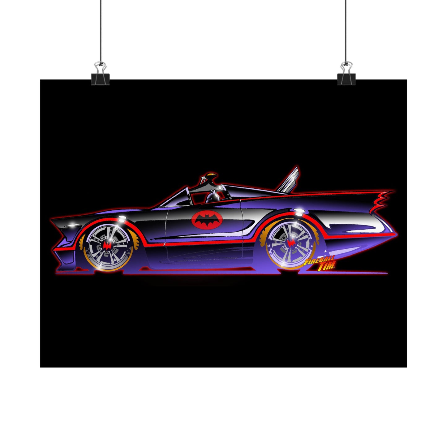 BATMOBILE 1966 Batman Concept Art Satin Poster Print 11x14