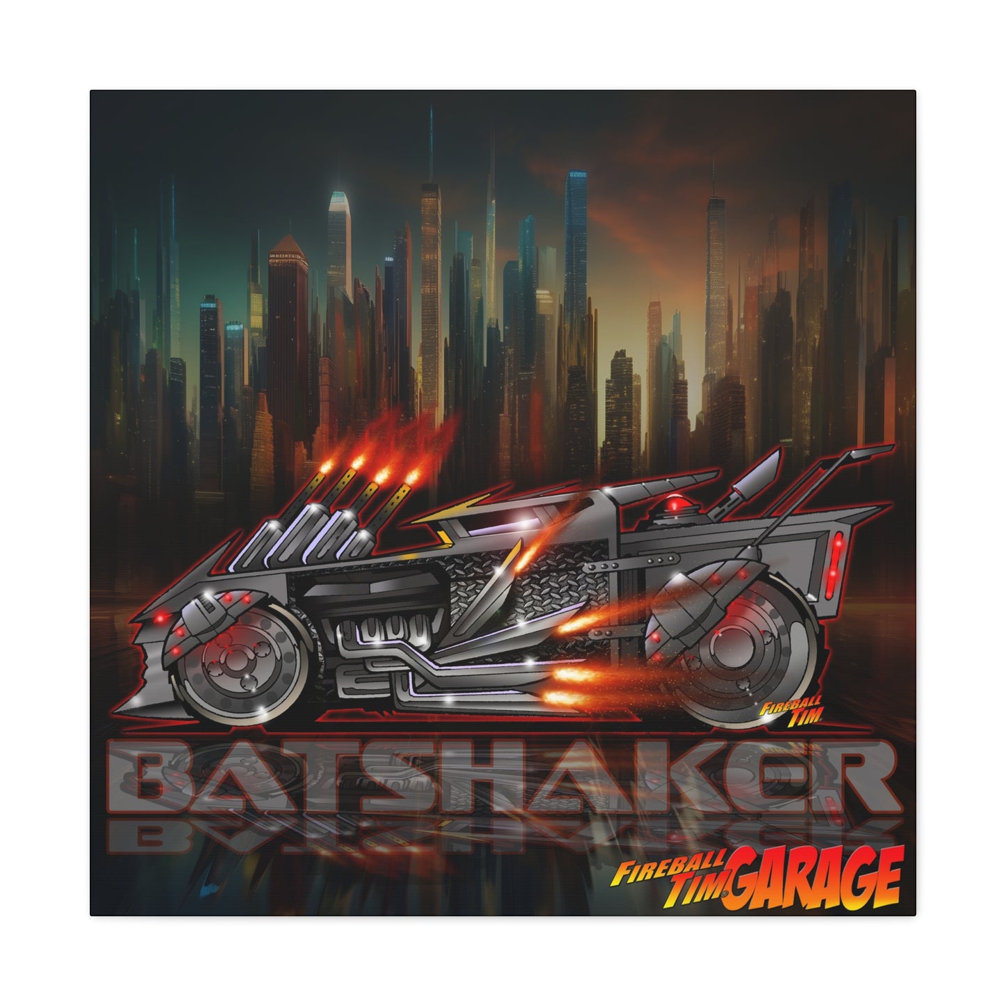 BATSHAKER BATMOBILE Concept Art Canvas MASTERPRINT 3 Sizes