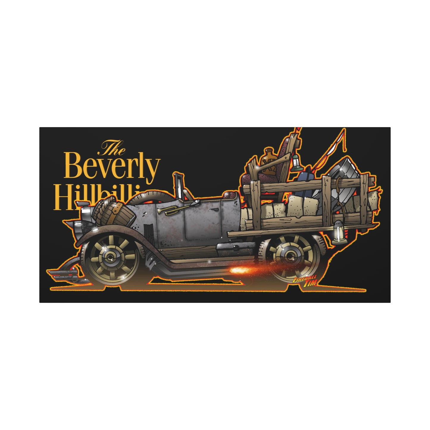 BEVERLY HILLBILLIES JALOPY Canvas Art Wall Print - 11x14