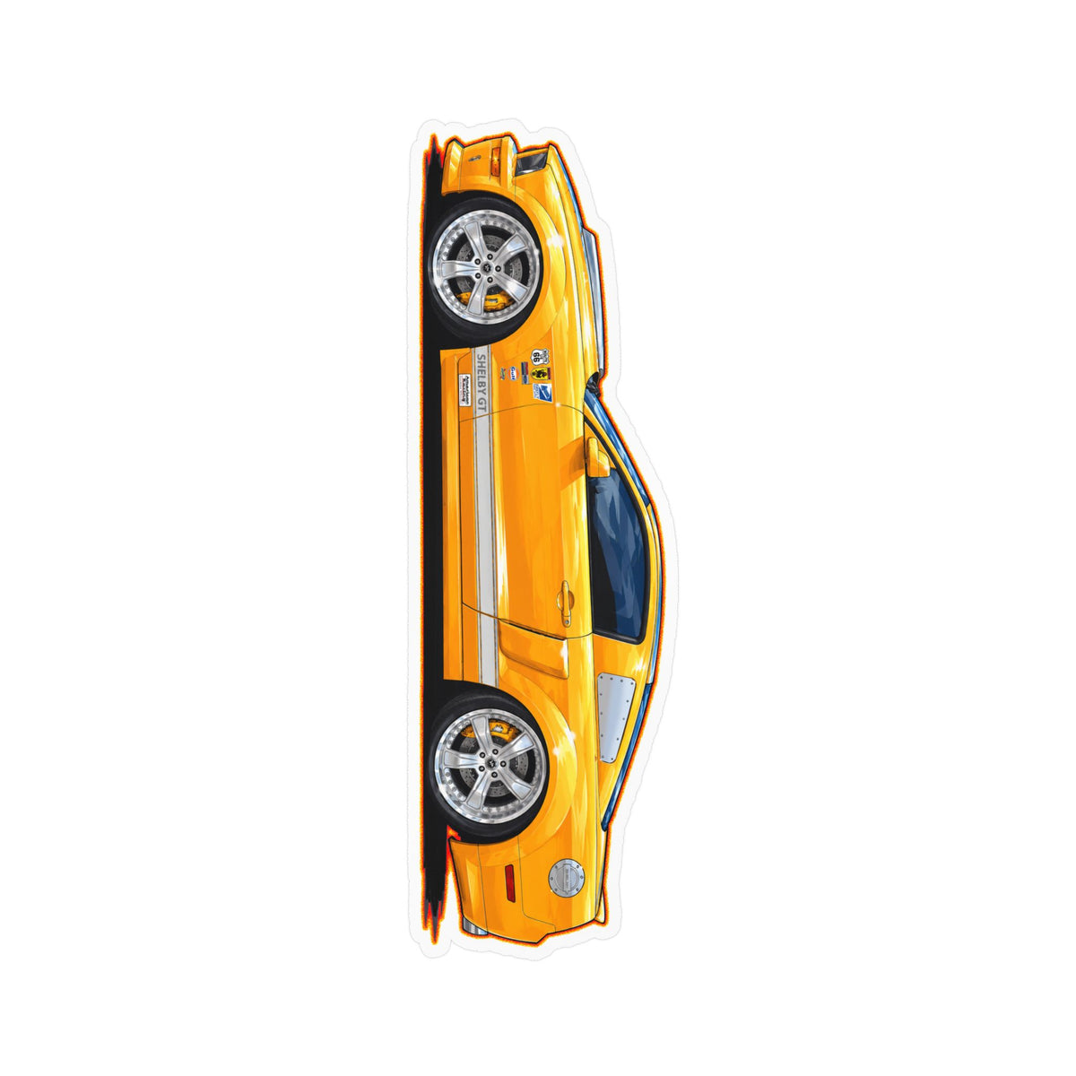 FORD MUSTANG SHELBY GT-C 2008 Collectible Fireball Art Stickers in 4 Sizes