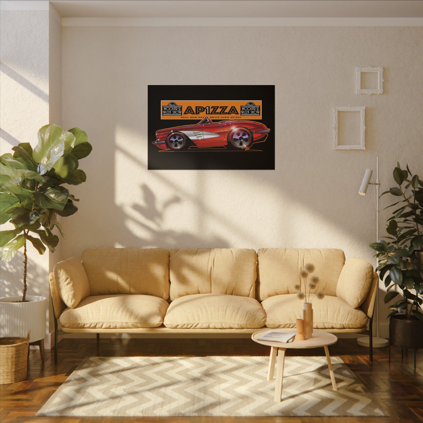CORVETTE 1958 APIZZA 1 Fireball Art Canvas Print